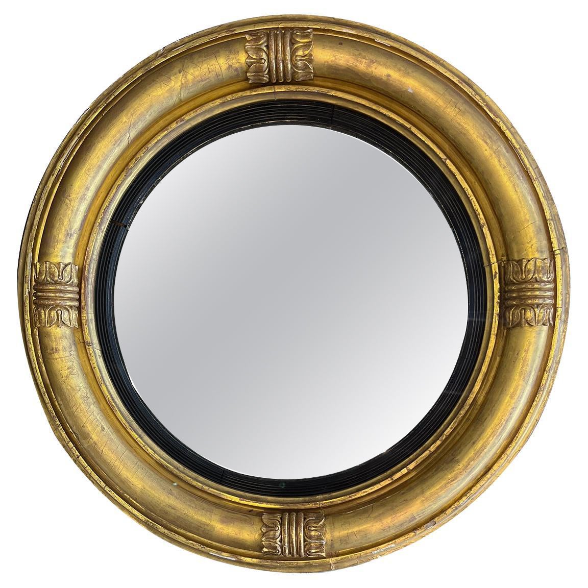 Early 19th Century Giltwood Bullseye Mirror For Sale
