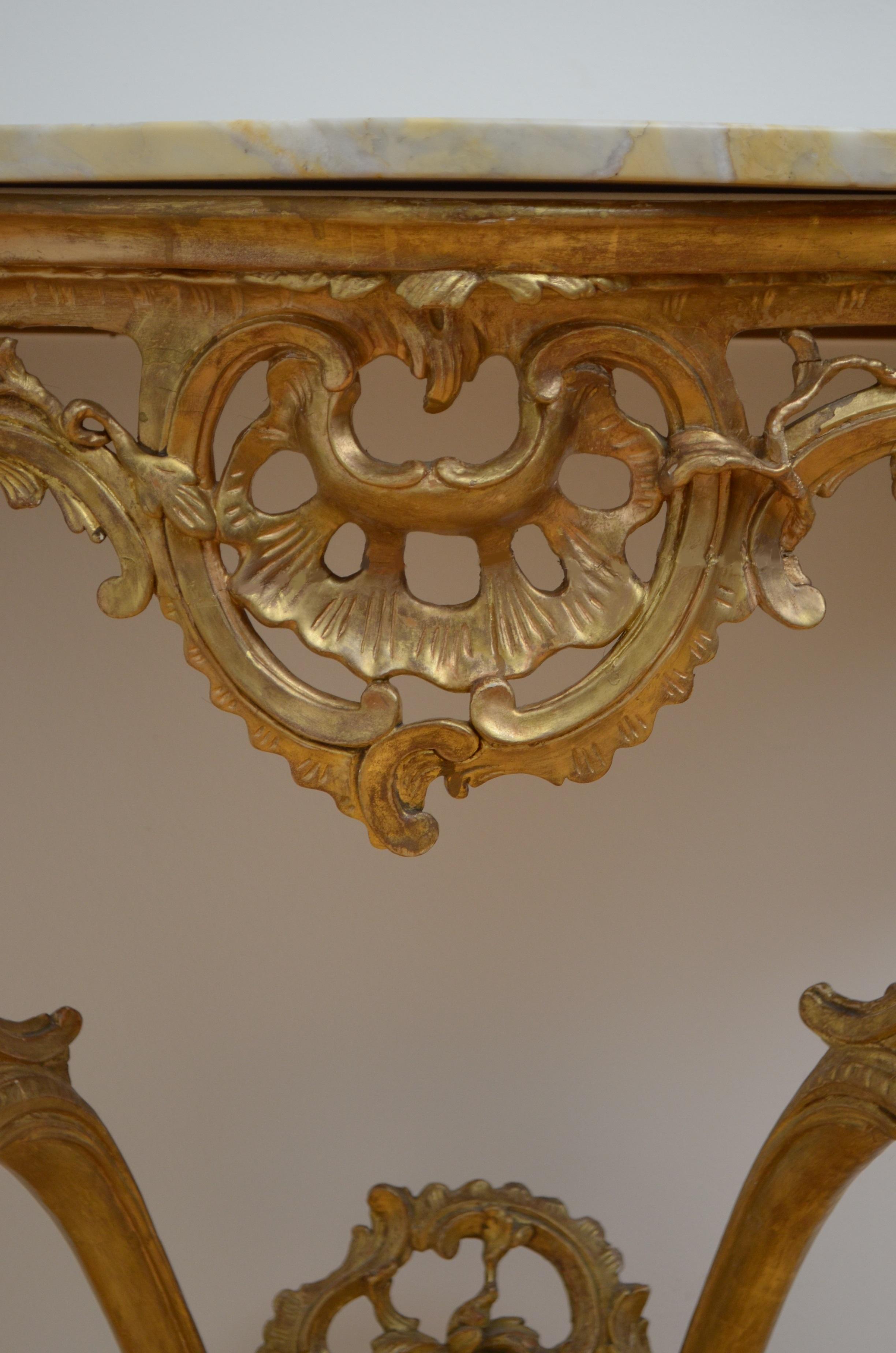 Early 19th Century Giltwood Console Table Hall Table For Sale 1