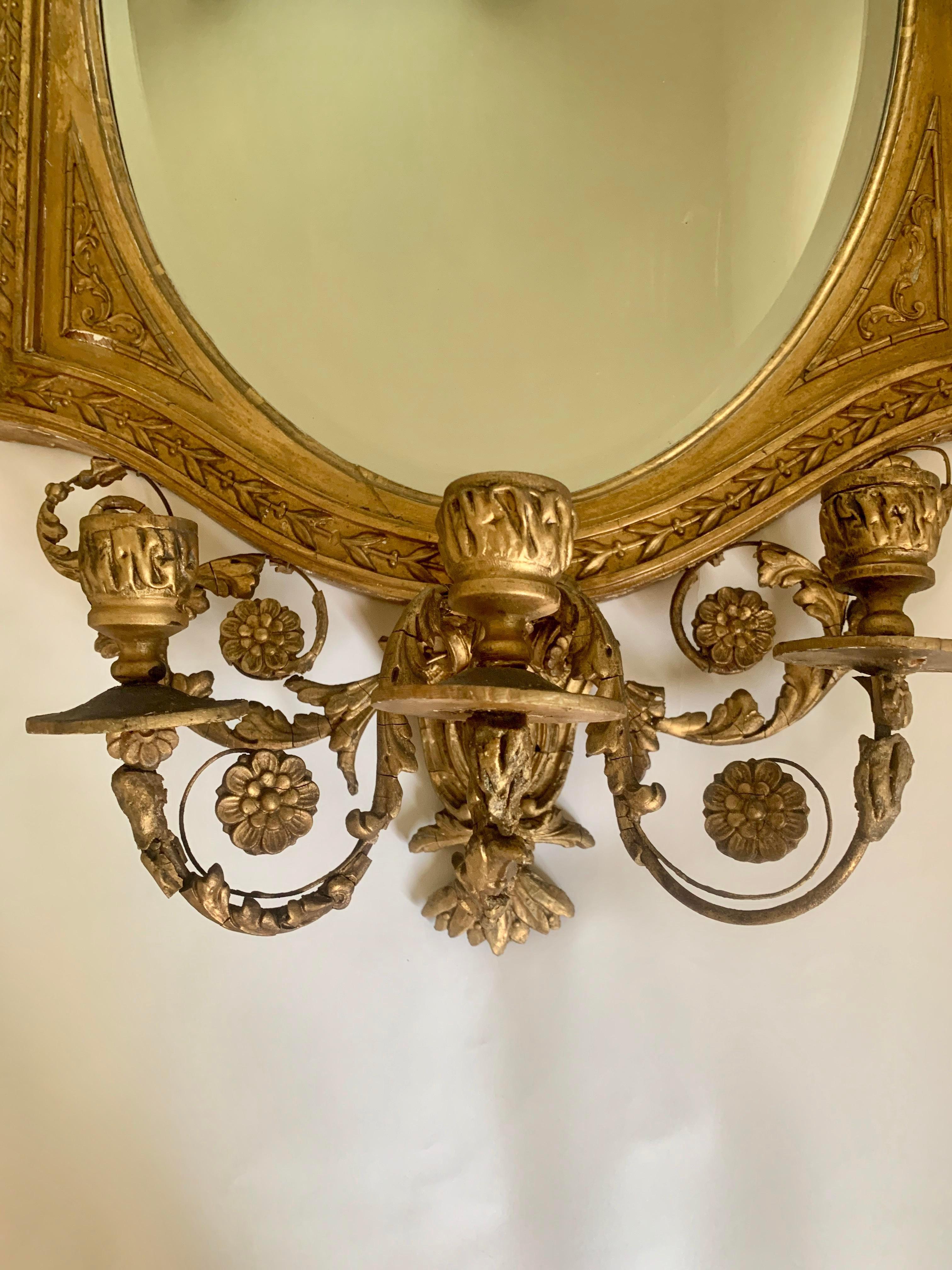 Early 19th Century Giltwood Girandole Mirrors, a Pair 3