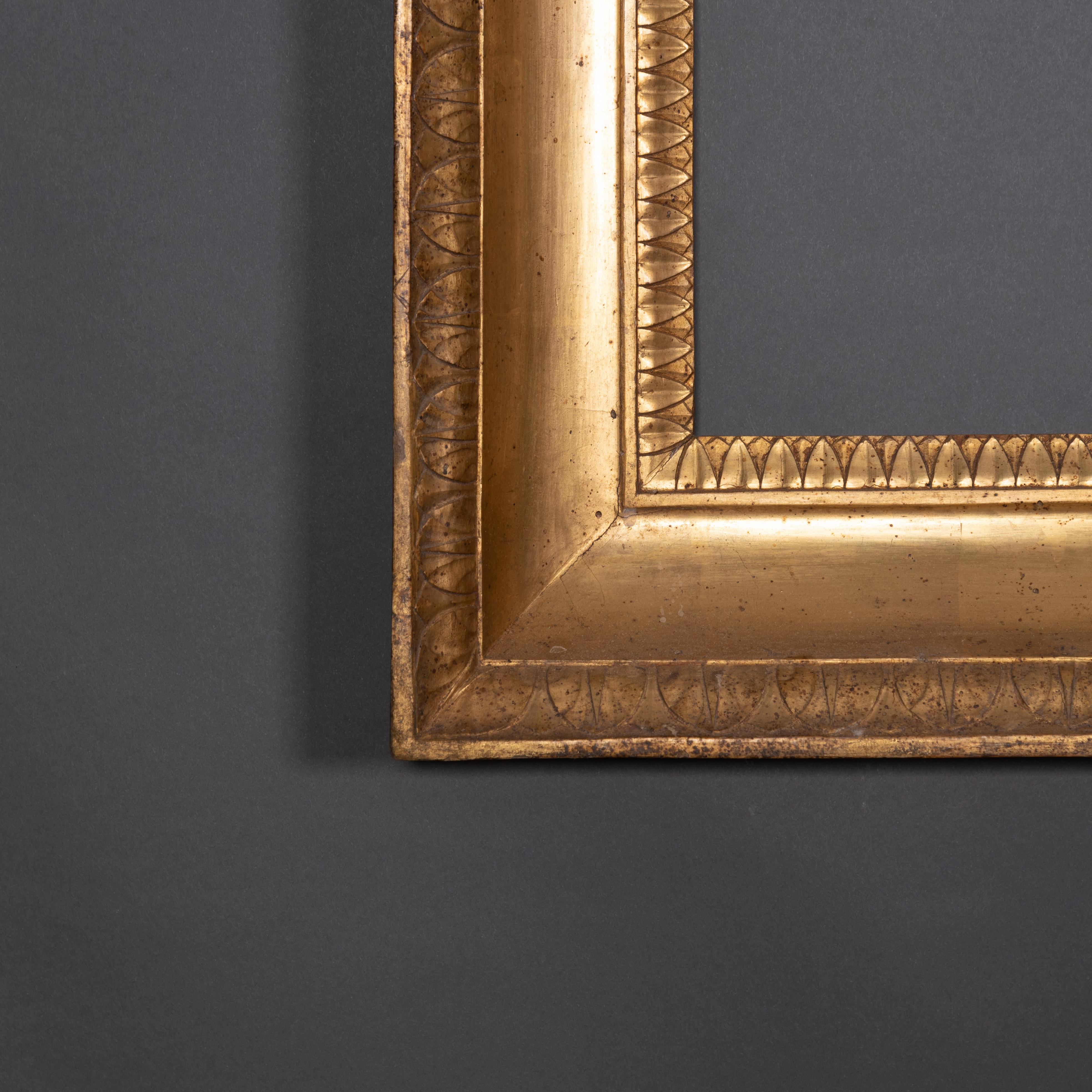 Rahmen aus vergoldetem Holz im italienischen Empire-Stil aus der Periode des Jahrhunderts (Italienisch) im Angebot