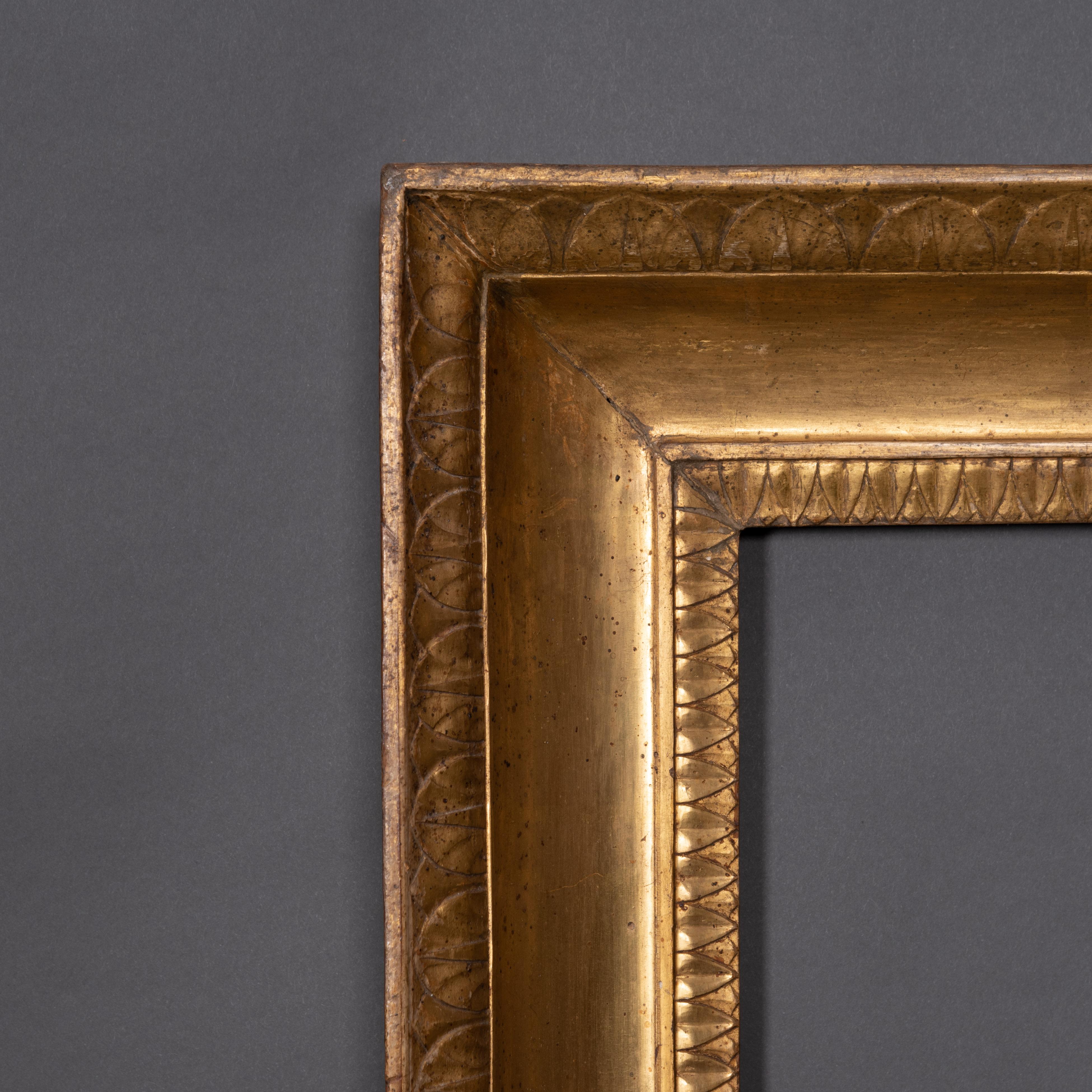 XIXe siècle Cadre en bois doré d'époque de style Empire italien en vente