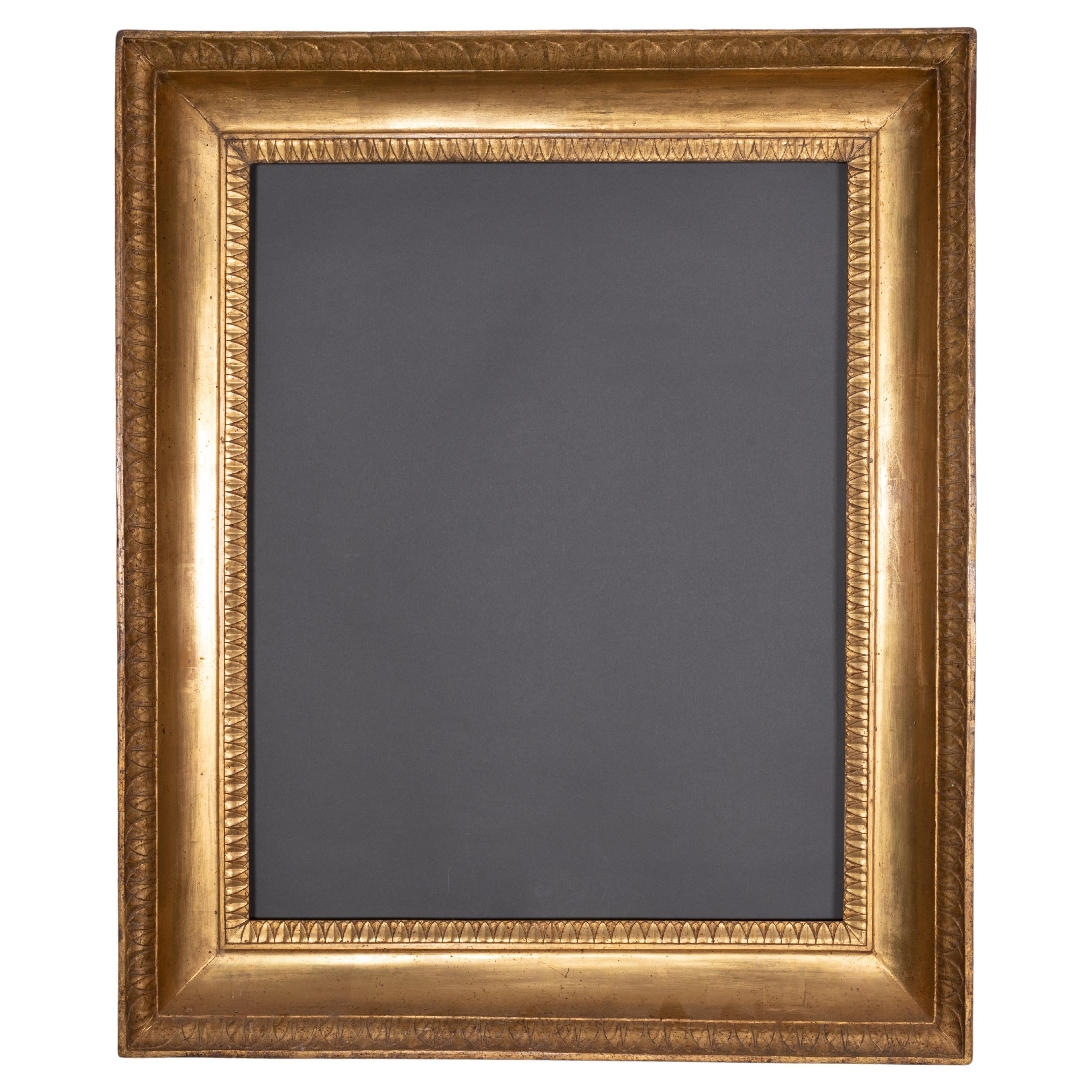 Cornice d'epoca in legno dorato in stile impero italiano