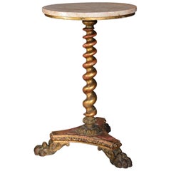 Early 19th Century Giltwood Occasional Table with Marble Top