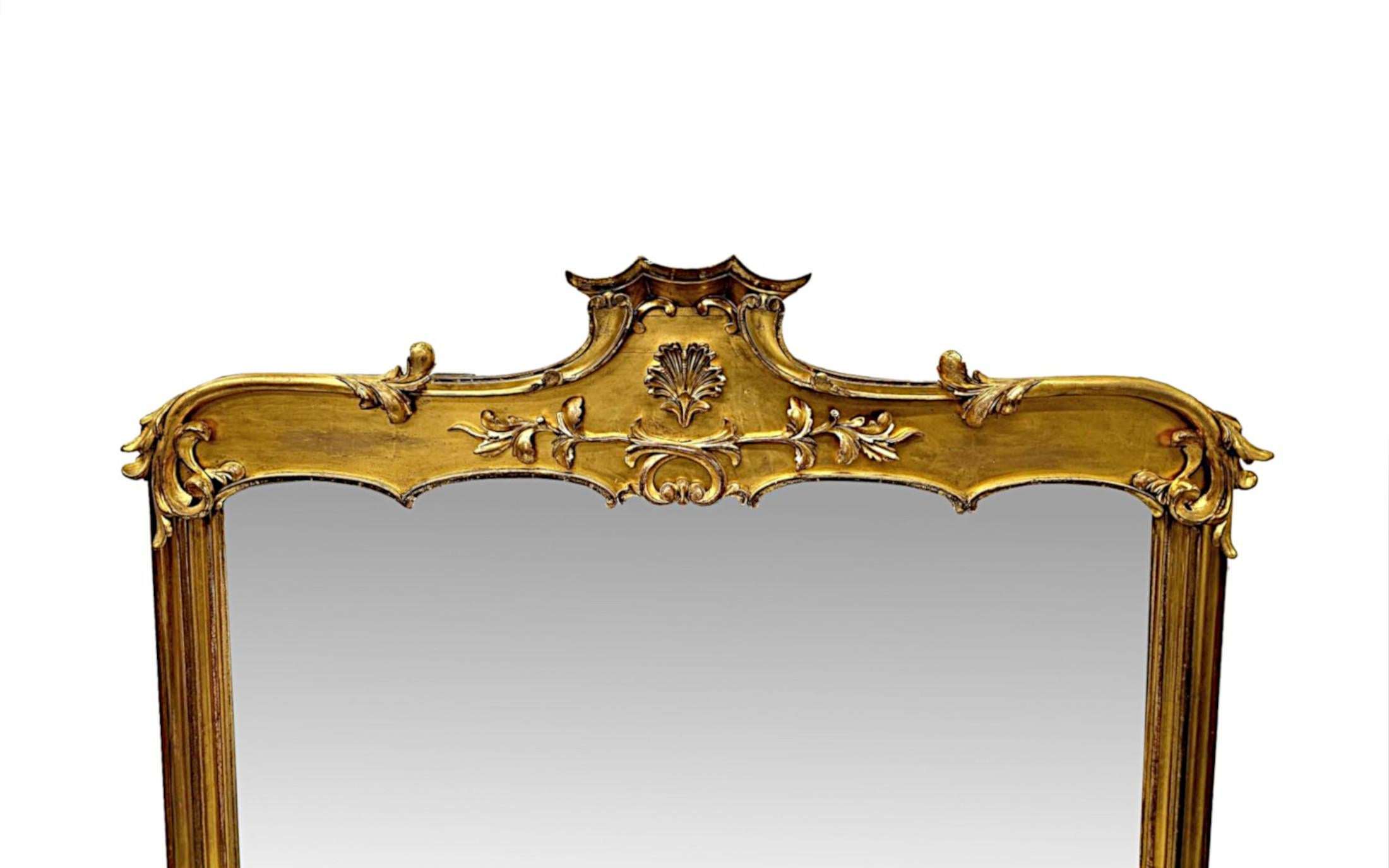 Anglais Miroir à trumeau en bois doré du début du XIXe siècle en vente