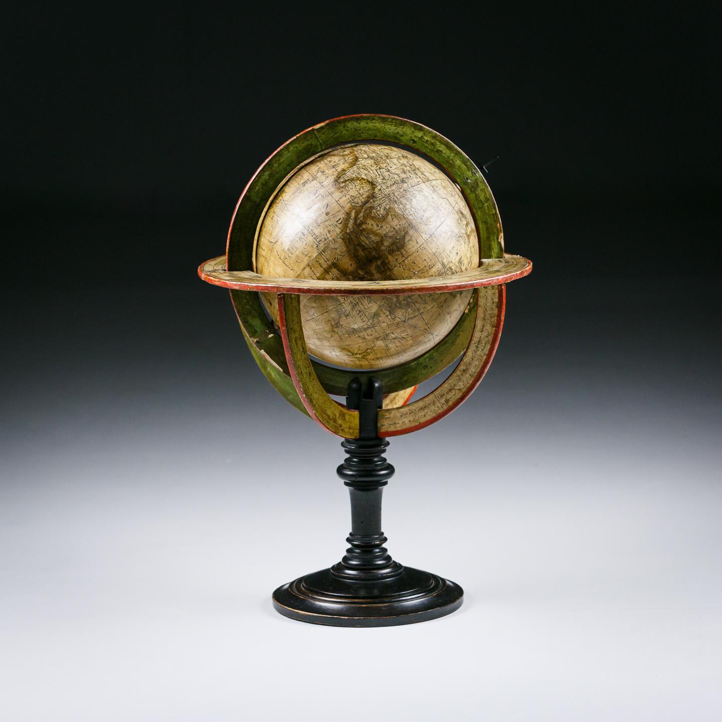 Extraordinary early 19th century globe Untouched original condition. France Circa 1830 Louis Vivien de Saint Martin was Establish in Paris before 1823 when he edited an electoral map. His Universal atlas appeared in 1825. A Geographer and Historian,