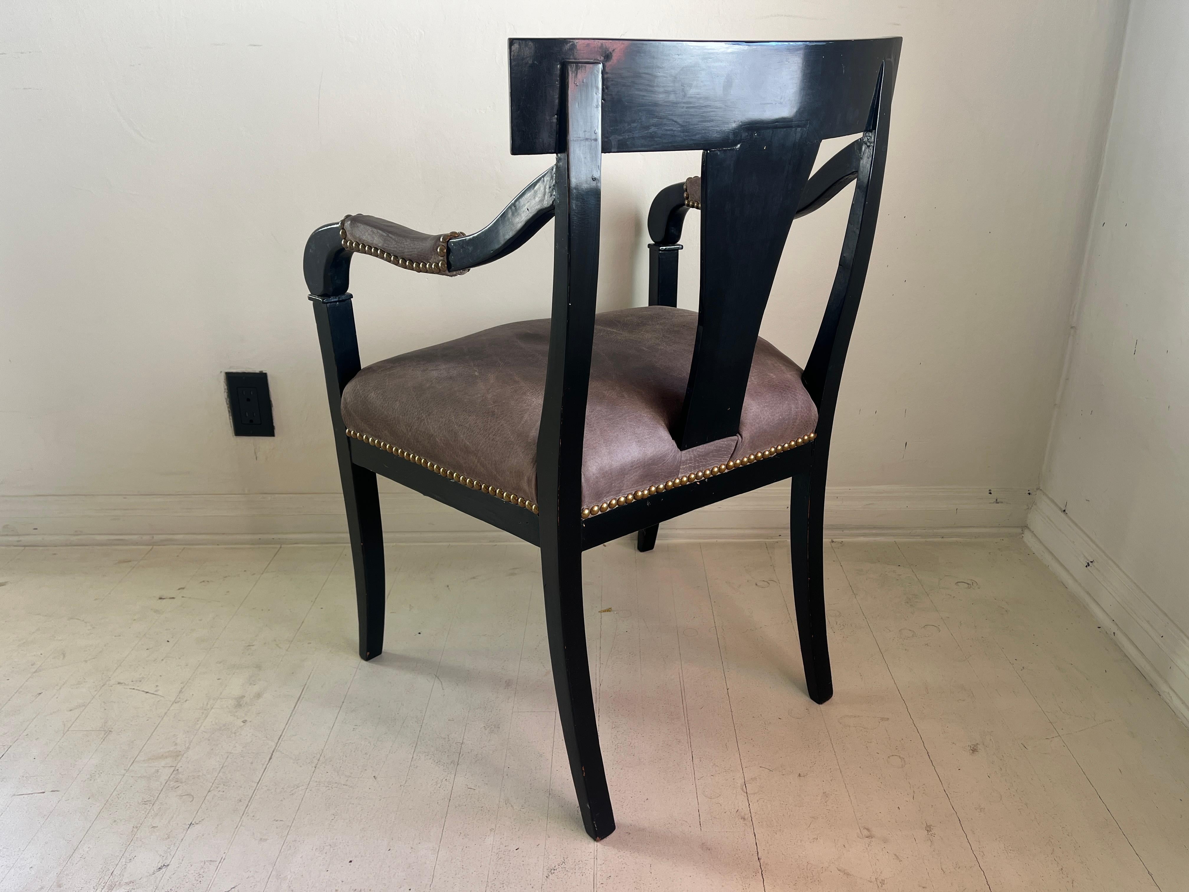 Early 19th Century Gold Serpent Leather Chair, Estate of Patrick Nagel For Sale 1