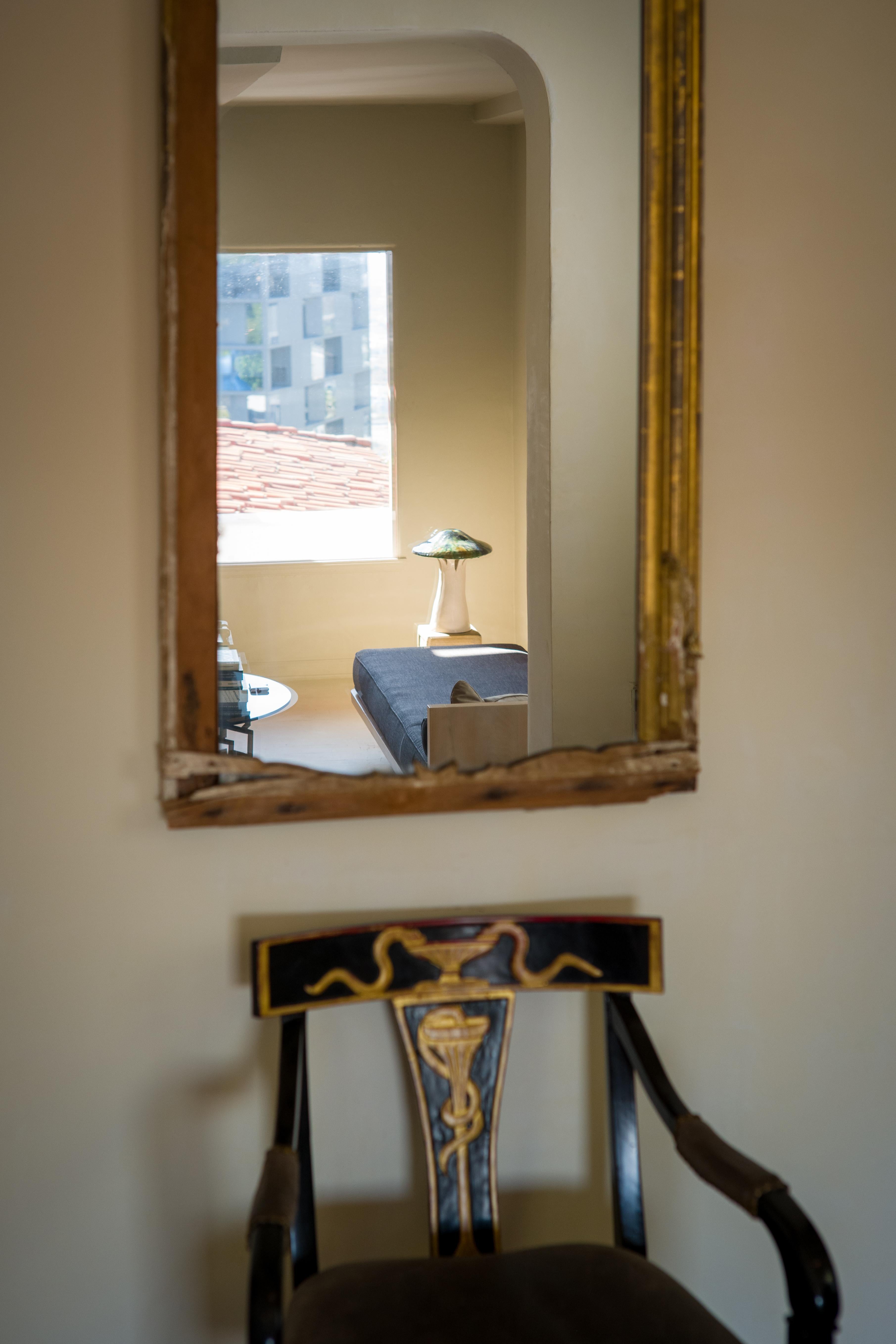 Early 19th Century Gold Serpent Leather Chair, Estate of Patrick Nagel For Sale 2