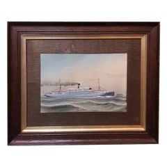 Antique Early 19th Century Gouache by C. Cowland, The SS Highland Laddie
