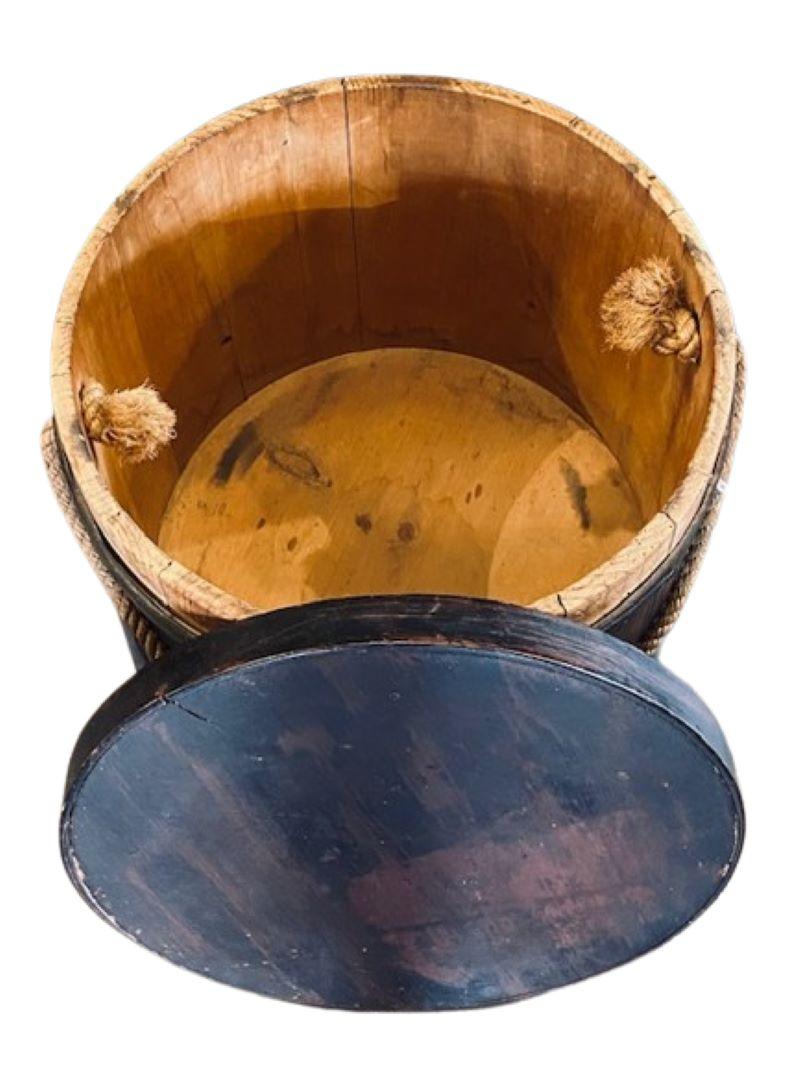 Folk Art Early 19th Century Grain Painted Firkin For Sale