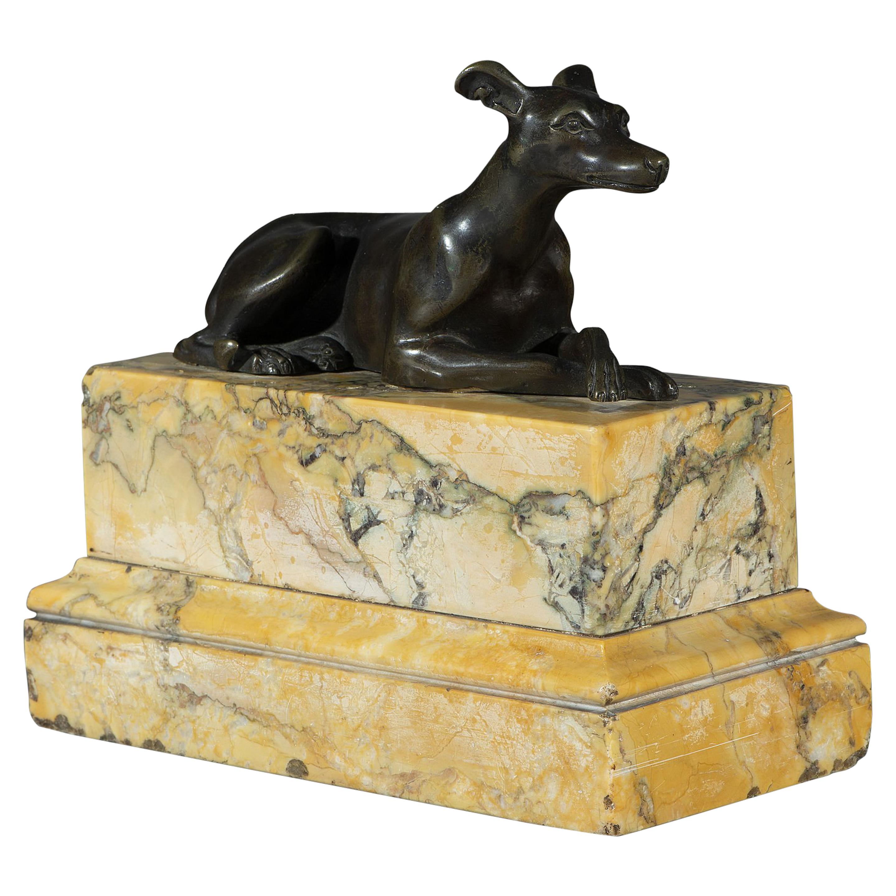 Early 19th Century Grand Tour Bronze Figure on a Sienna Marble Plinth For Sale