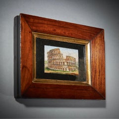 Early 19th Century Grand Tour Framed Pulvinated Micromosaic of the Colosseum