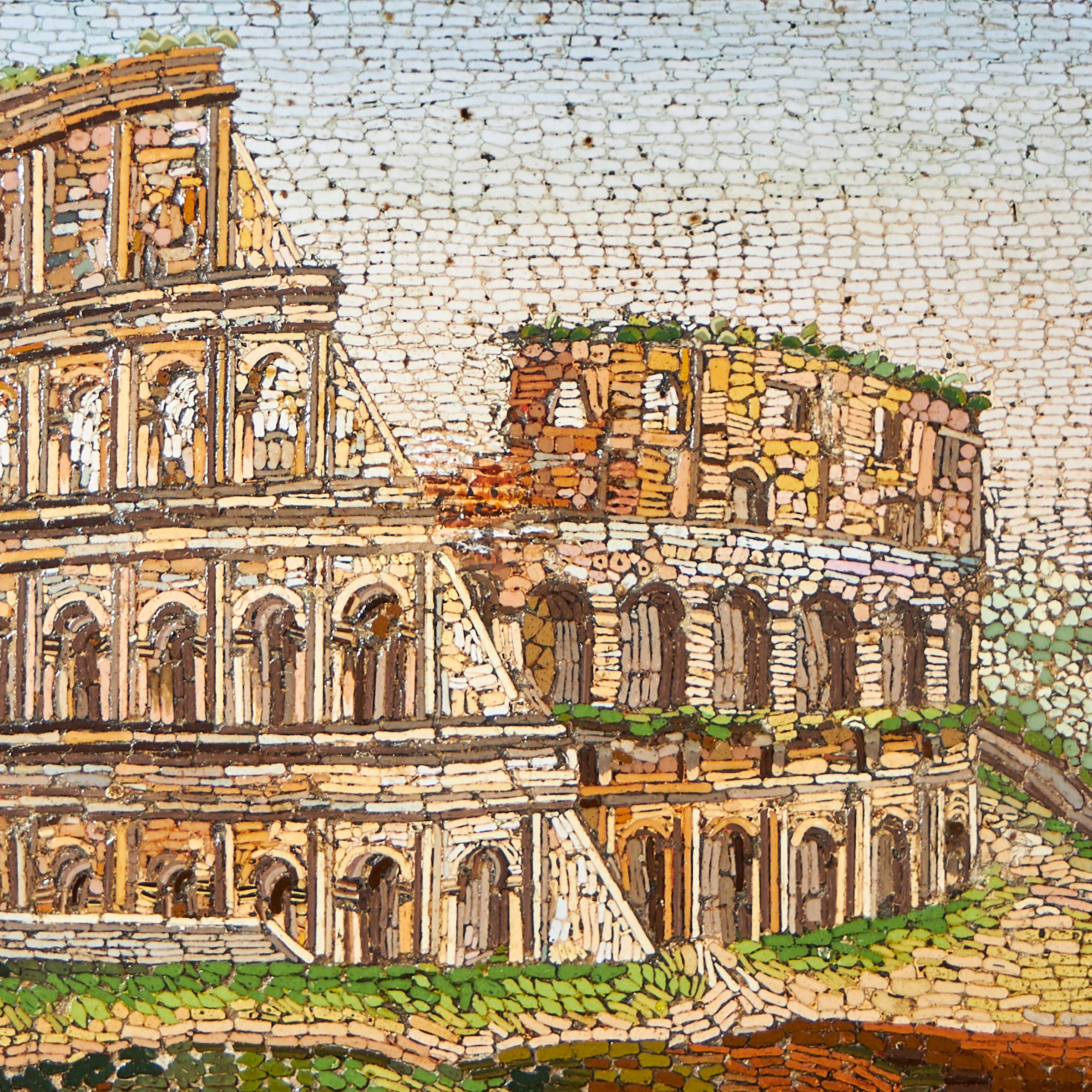 Early 19th Century Grand Tour Framed Pulvinated Micromosaic of the Colosseum In Good Condition In Oxfordshire, United Kingdom
