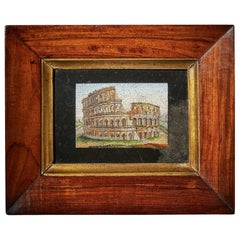 Early 19th Century Grand Tour Framed Pulvinated Micromosaic of the Colosseum