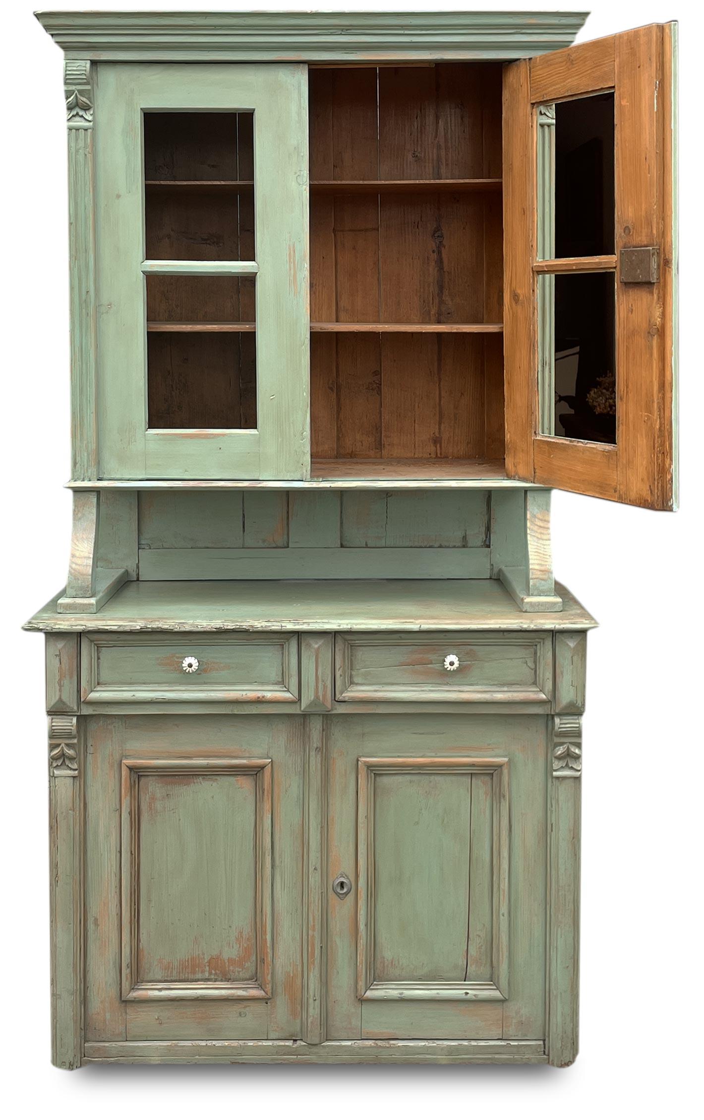 Early 19th Century Green Painted Italian Cupboard 5