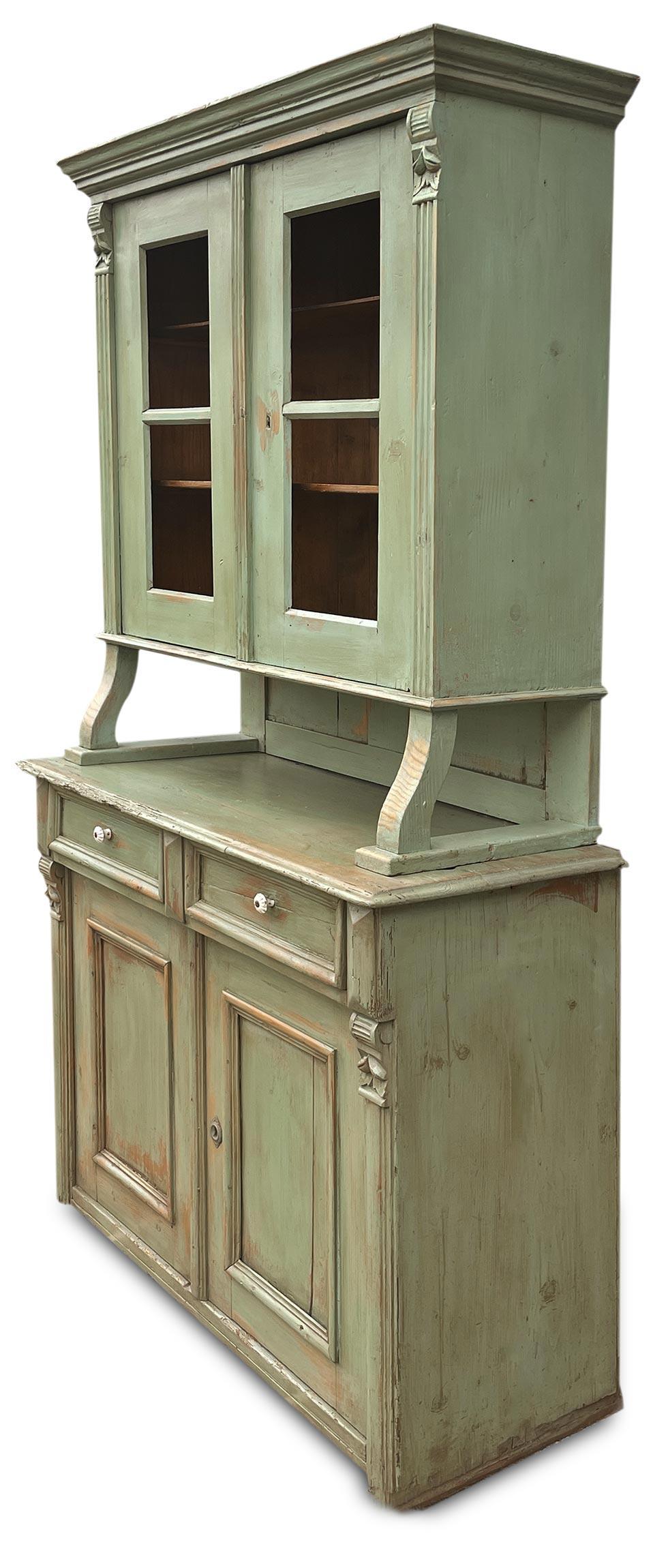 Early 19th Century Green Painted Italian Cupboard 1