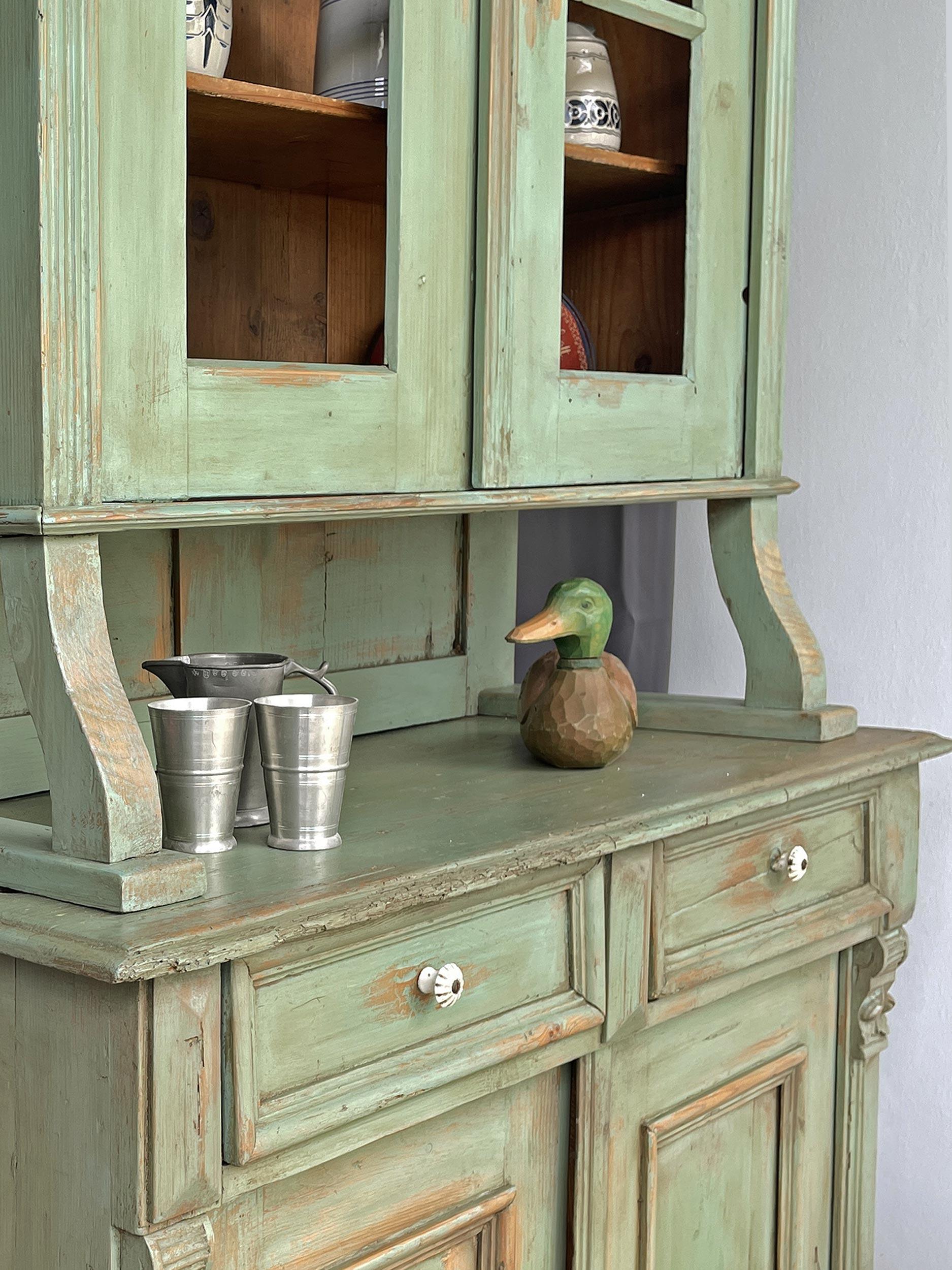 Early 19th Century Green Painted Italian Cupboard 4