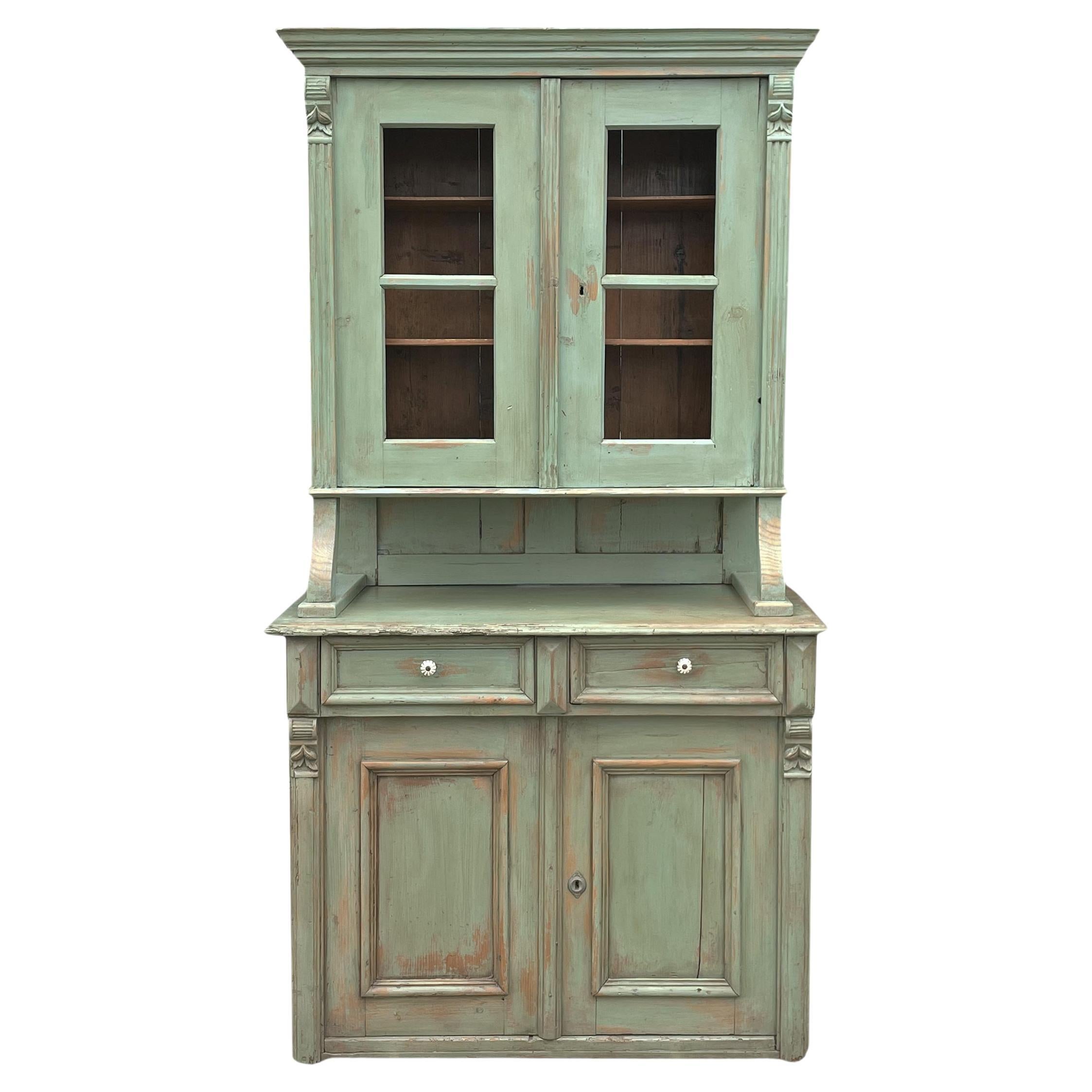 Early 19th Century Green Painted Italian Cupboard