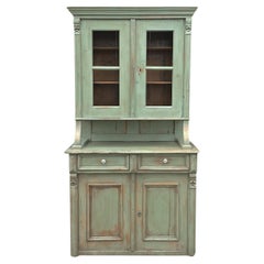 Armoire italienne du début du 19e siècle peinte en vert