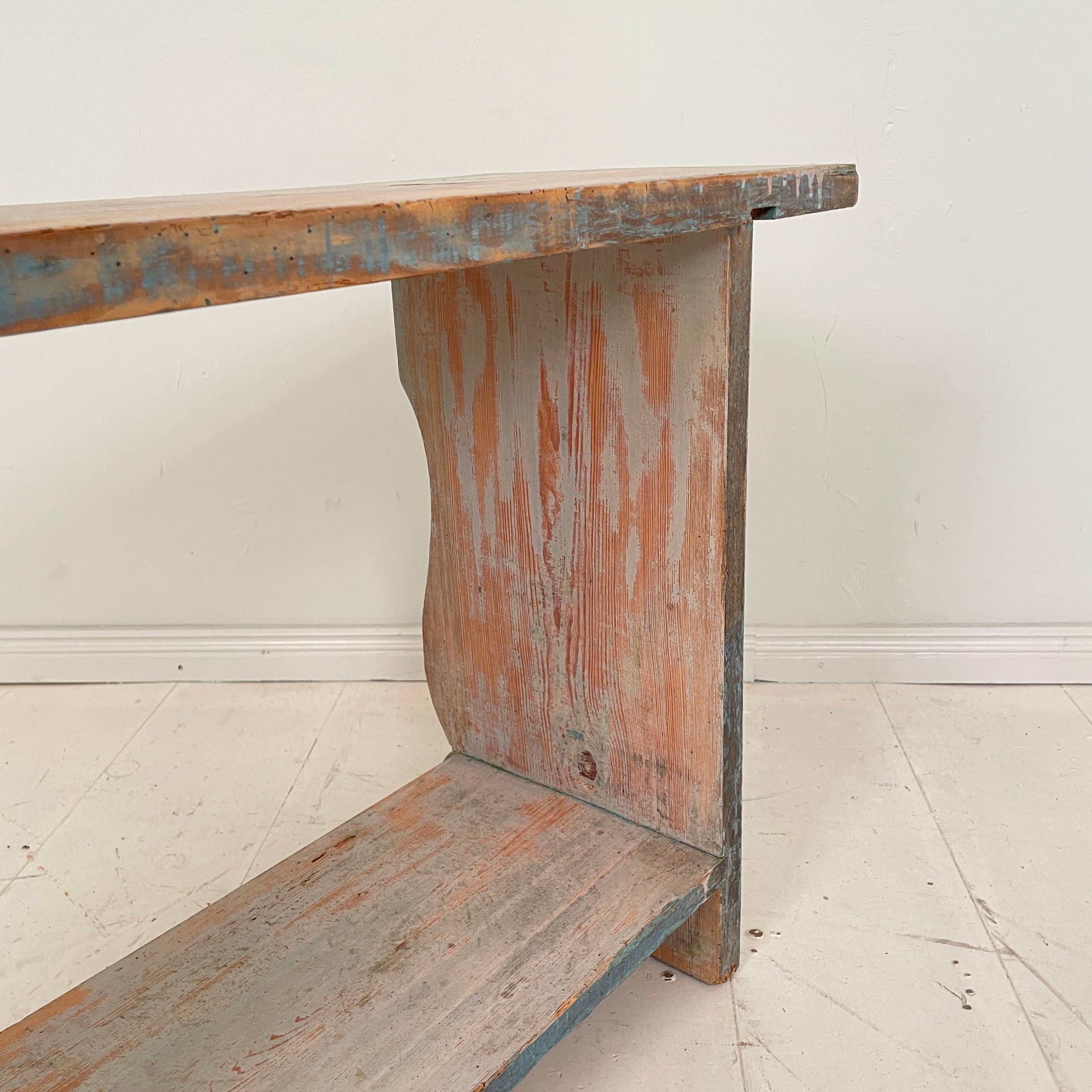 Early 19th Century Grey Swedish Gustavian Biedermeier Bench, Around 1820 8