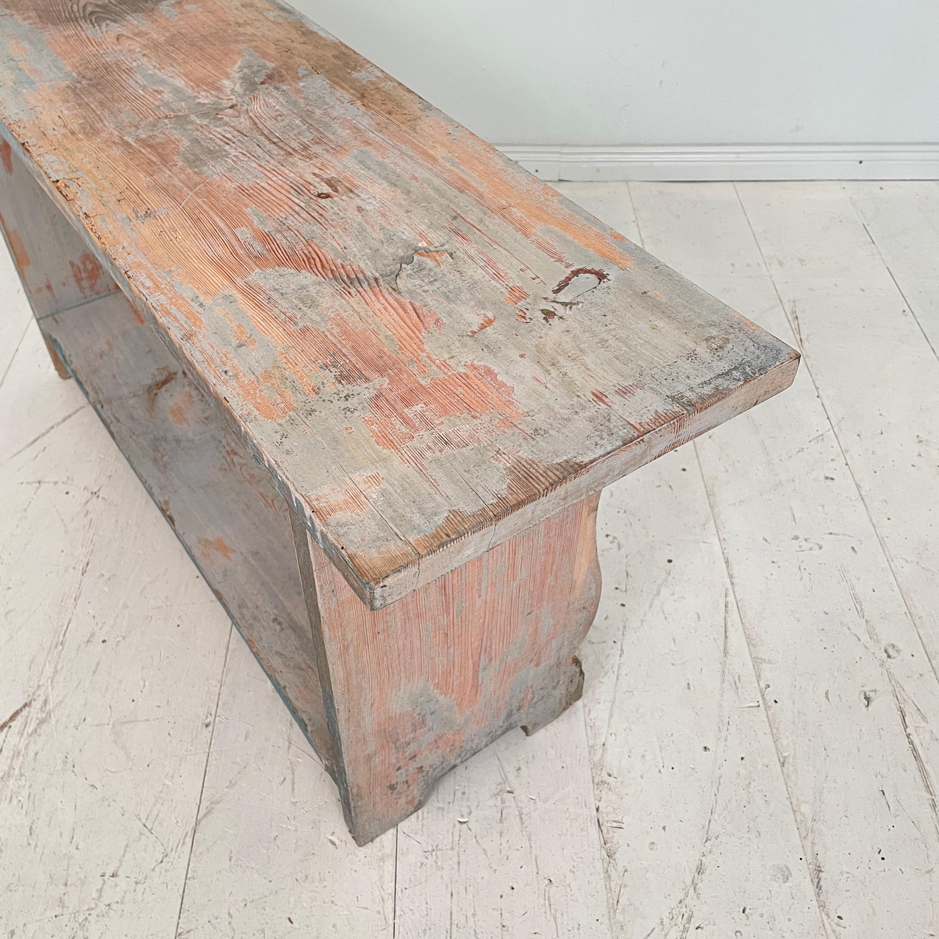 Early 19th Century Grey Swedish Gustavian Biedermeier Bench, Around 1820 11