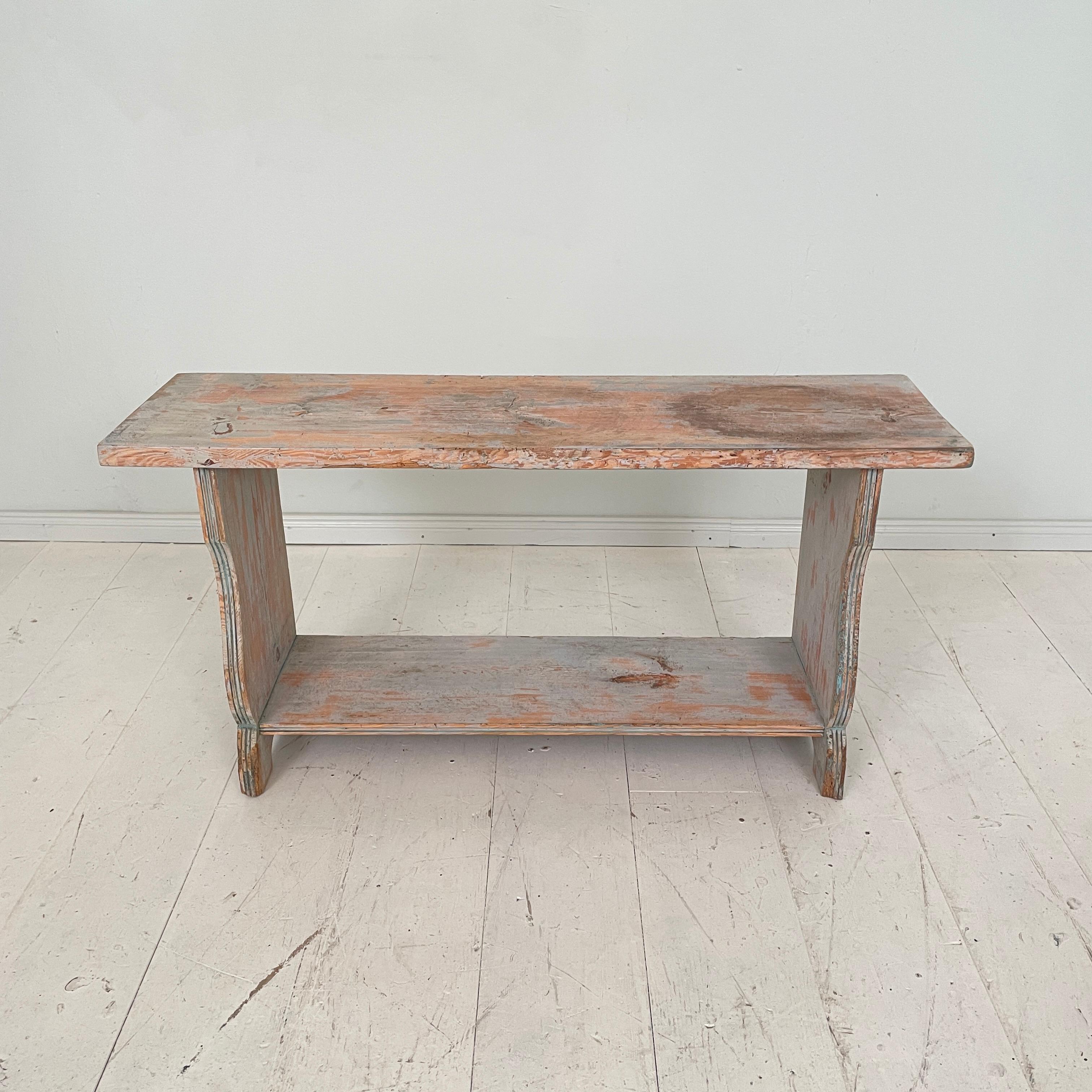 Early 19th Century Grey Swedish Gustavian Biedermeier Bench, Around 1820 1