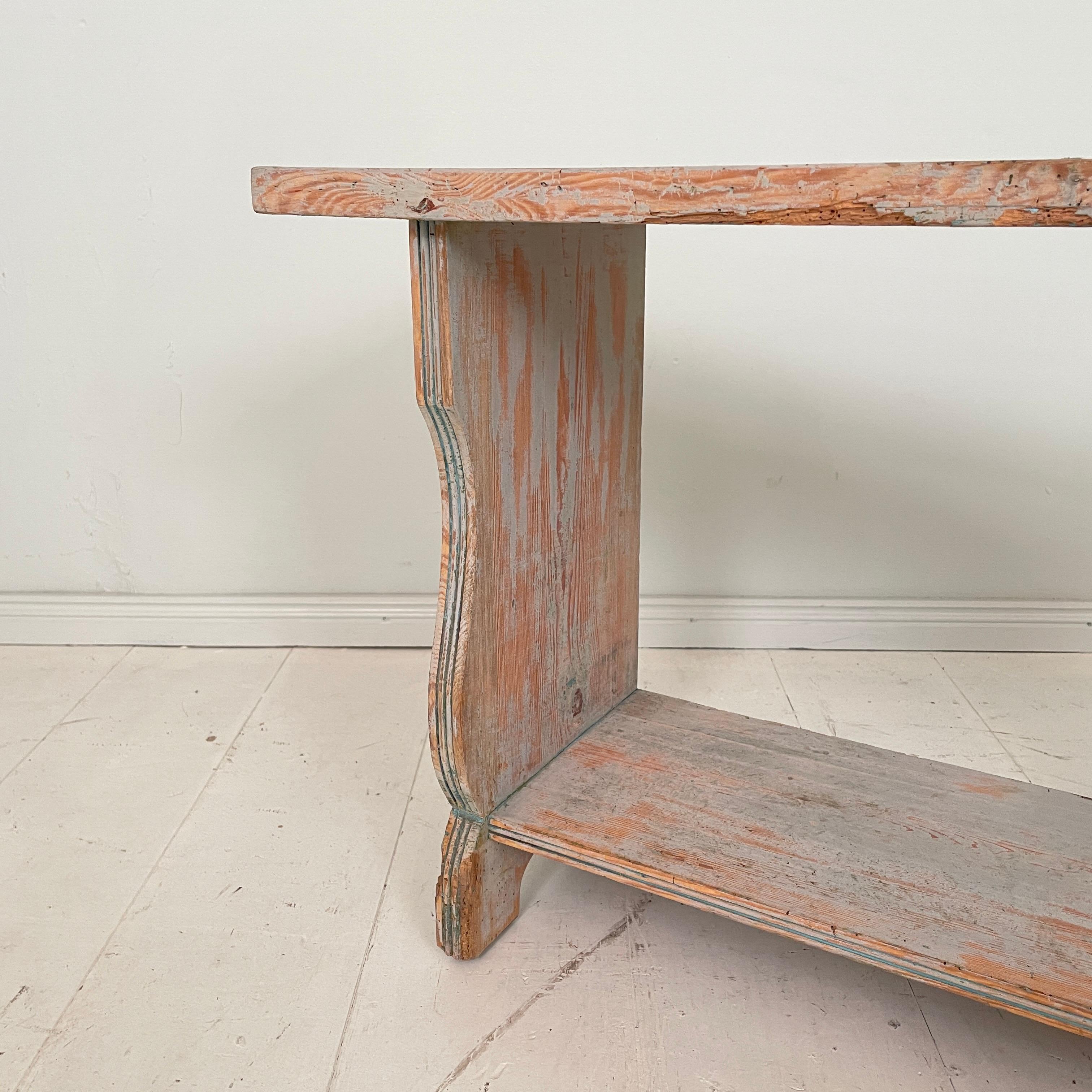 Early 19th Century Grey Swedish Gustavian Biedermeier Bench, Around 1820 2