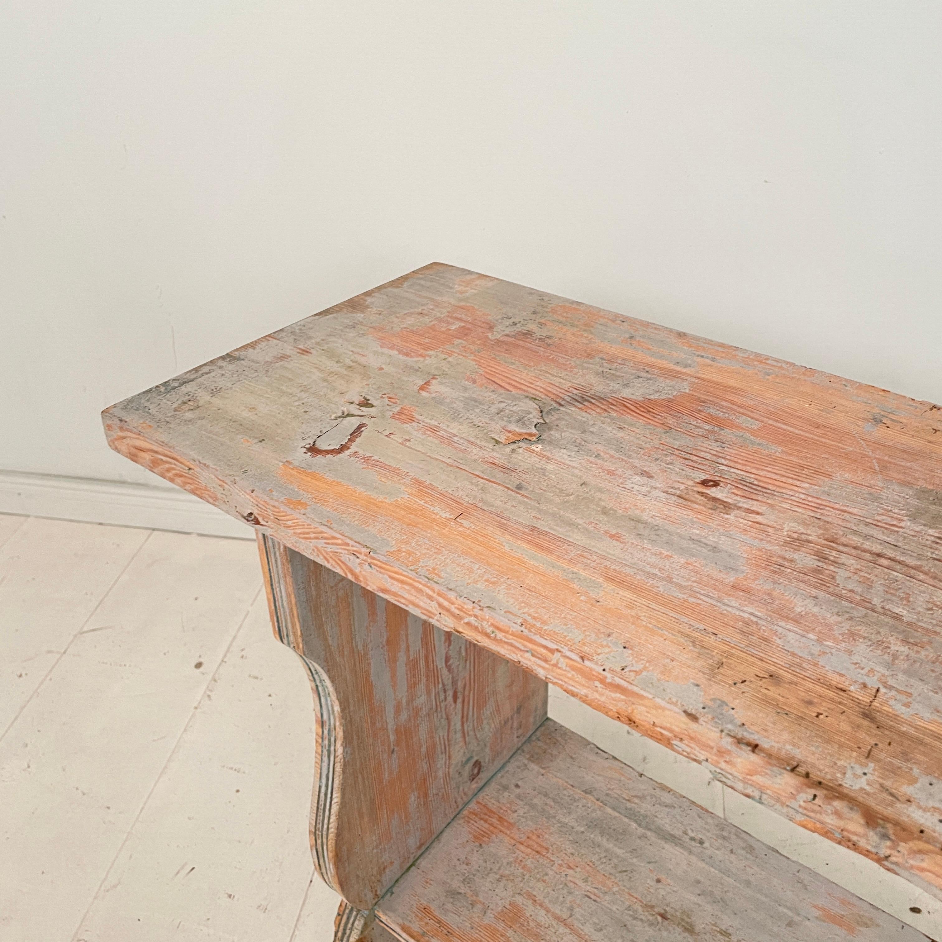 Early 19th Century Grey Swedish Gustavian Biedermeier Bench, Around 1820 4