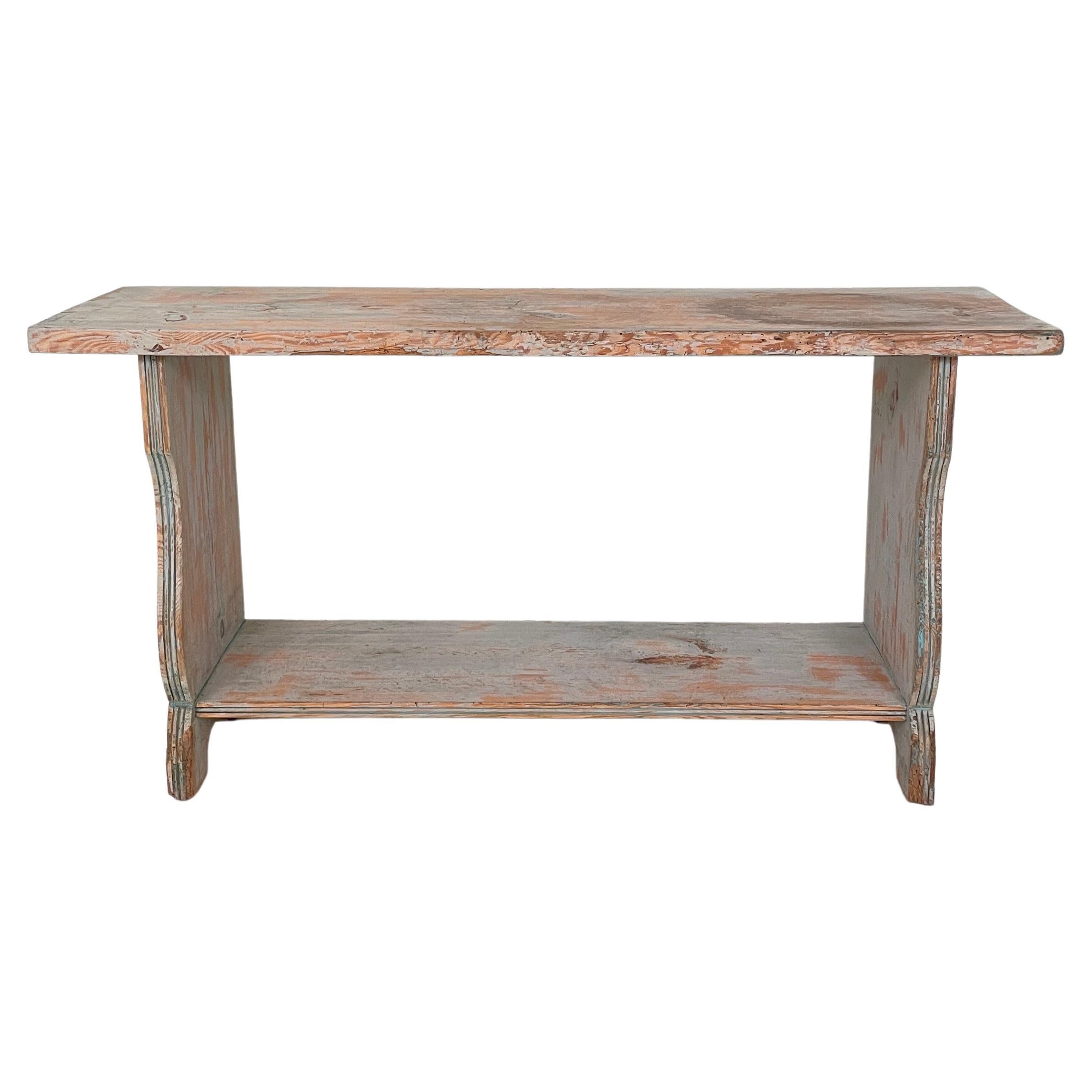 Early 19th Century Grey Swedish Gustavian Biedermeier Bench, Around 1820