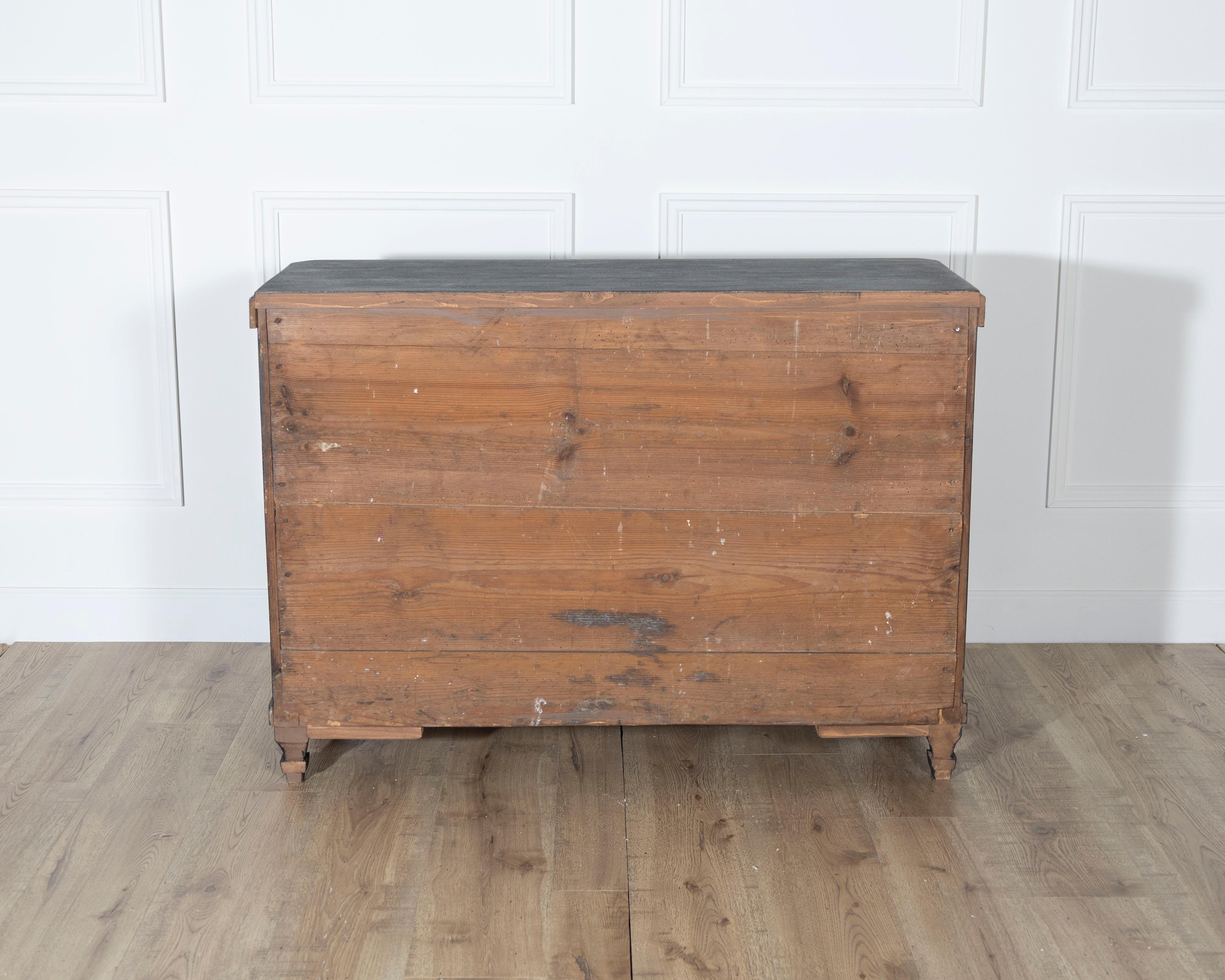 Early 19th Century Gustavian Chest of Drawers with Carved Dentil Trim For Sale 2
