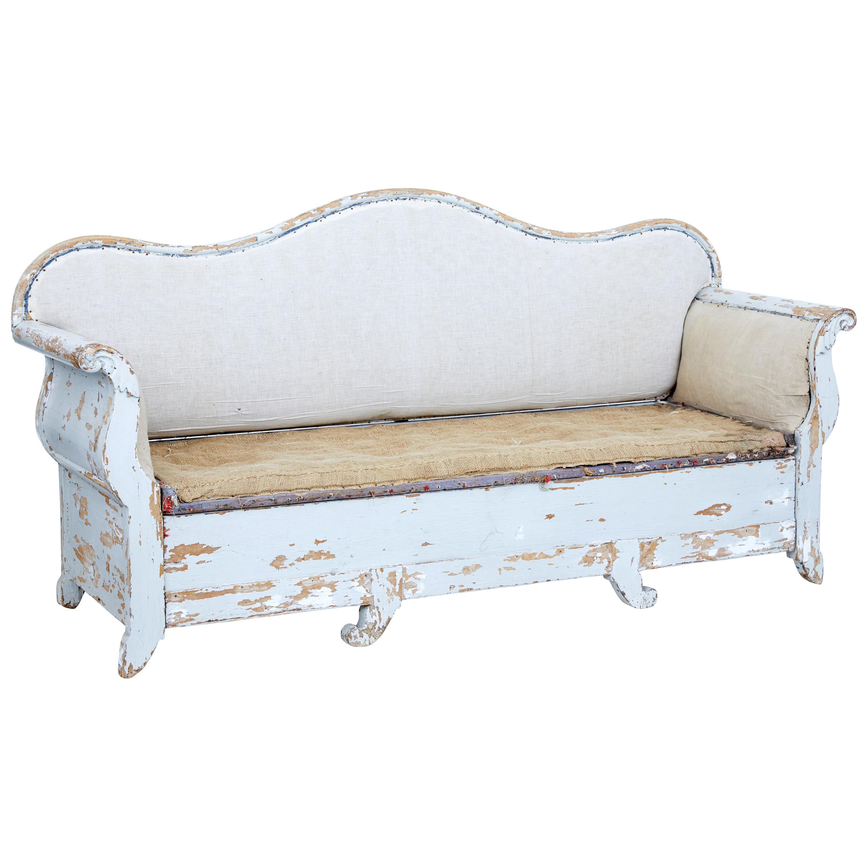 Early 19th Century Gustavian Painted Pine Sofa Bed