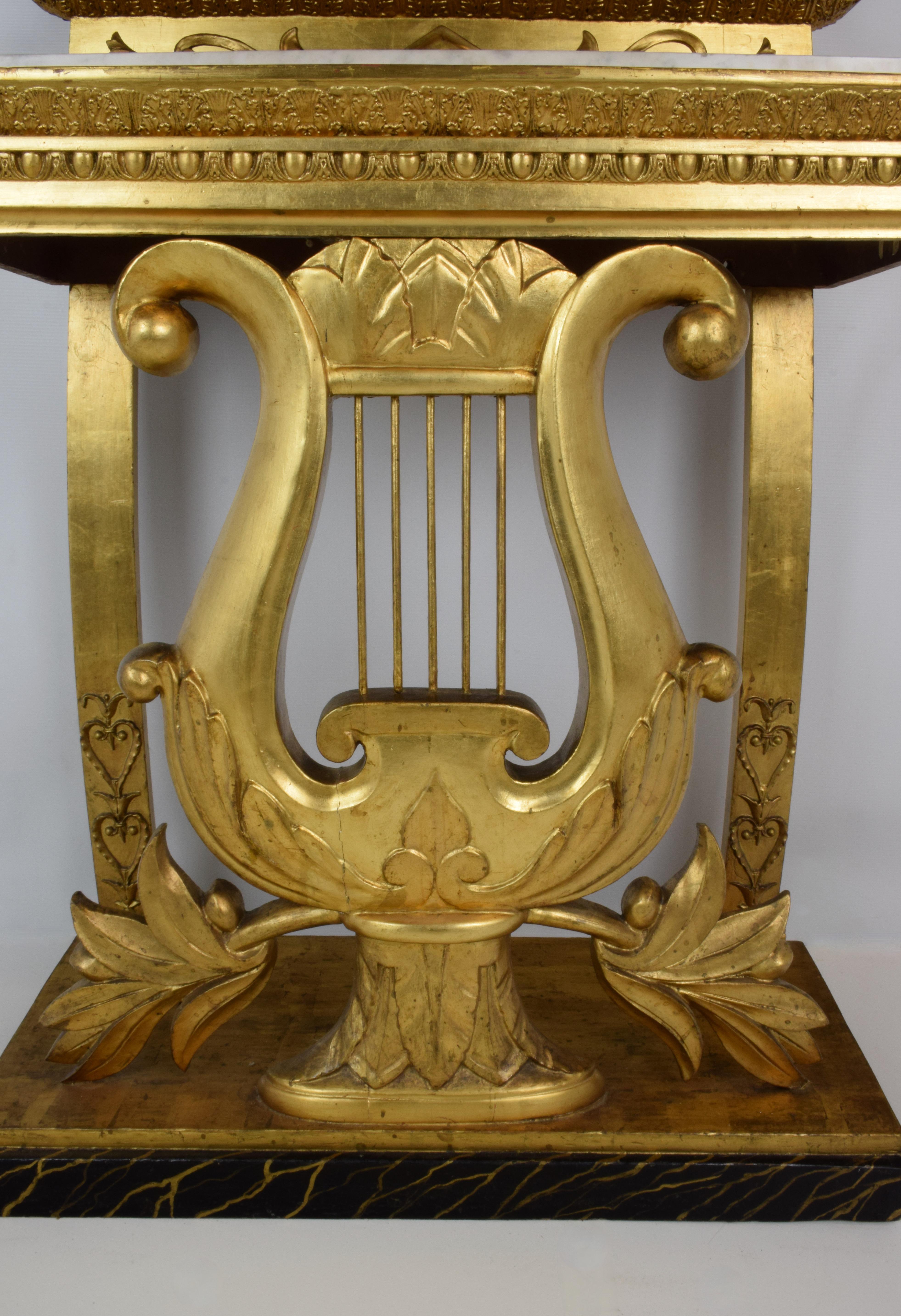 Early 19th Century Gustavian Style Giltwood Console Table and Mirror 9