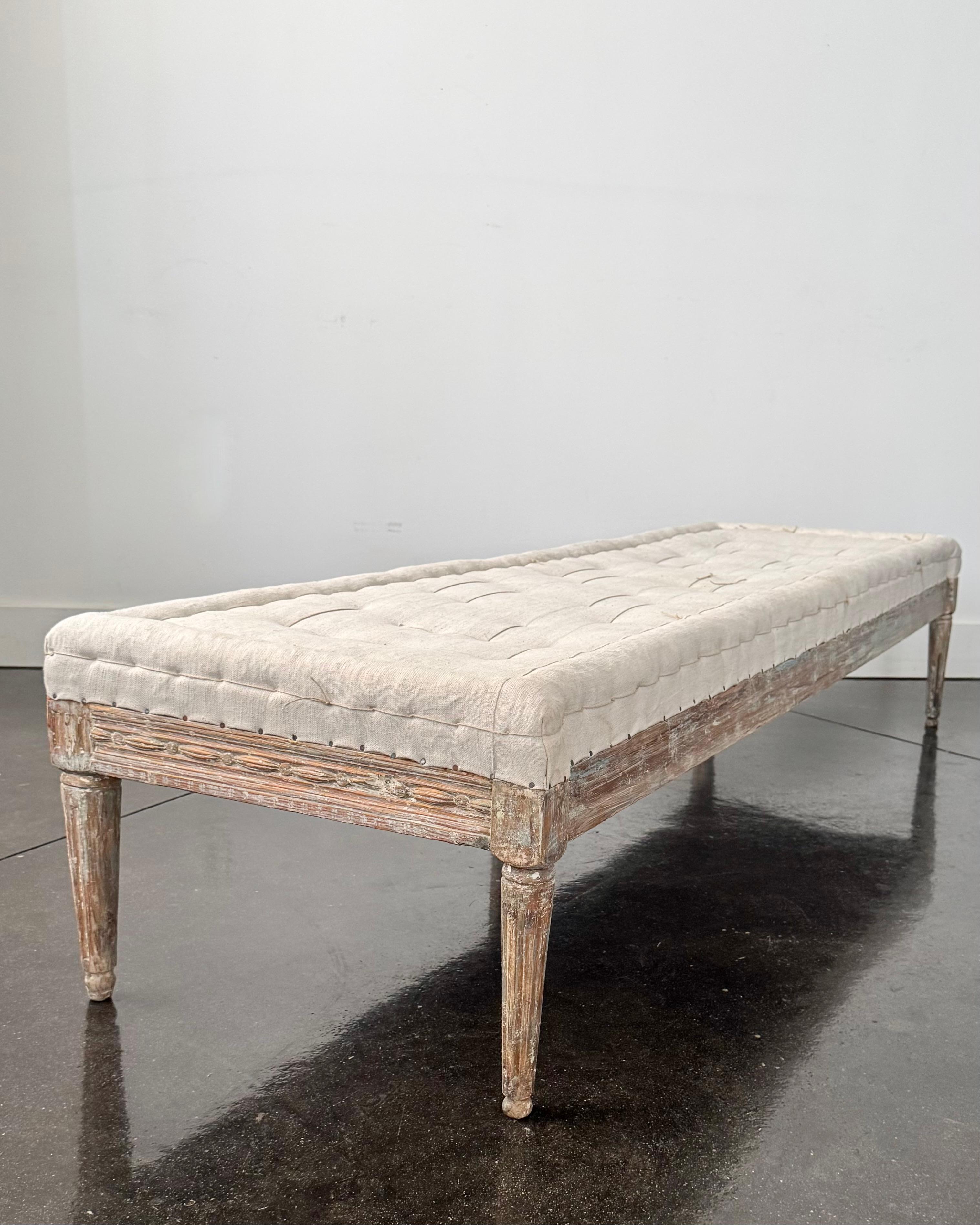 Début du 19ème siècle, canapé d'époque suédoise gustavienne avec lin ancien en vente 1