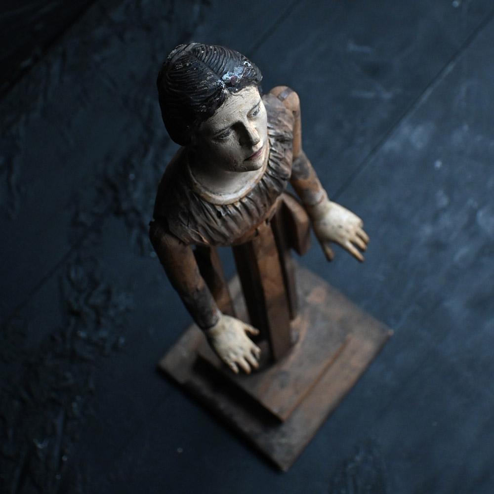 Early Victorian Early 19th century Hand Carved Santos Figure