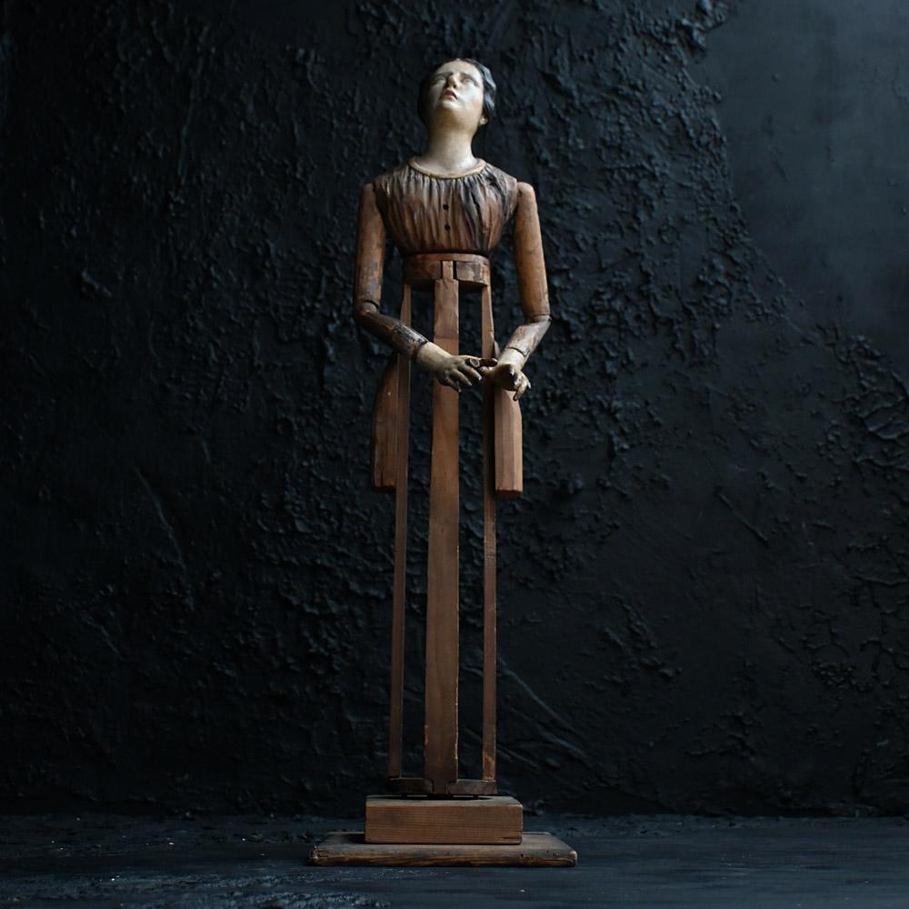 Pine Early 19th century Hand Carved Santos Figure