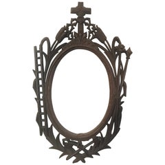 Antique Early 19th Century Hand Carved Sculptural Wood Frame
