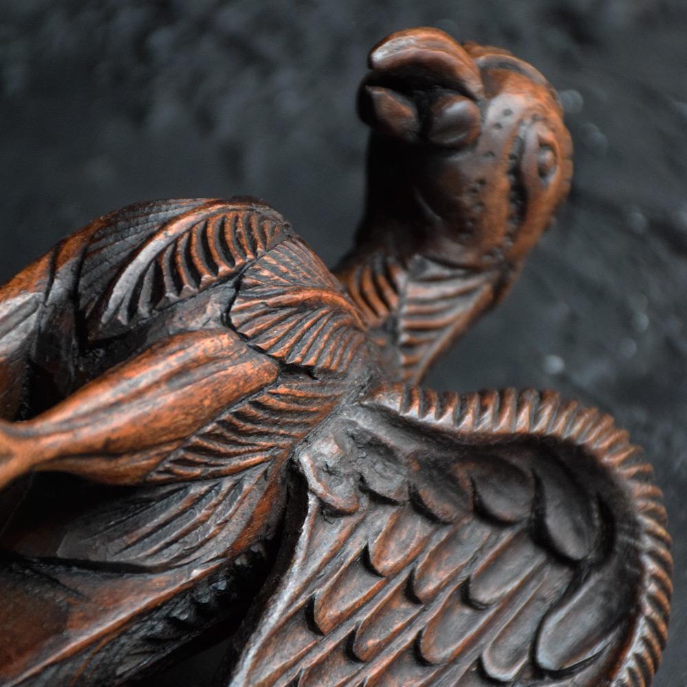 Early 19th Century Hand Carved Unusual Oak Bird Figure 5