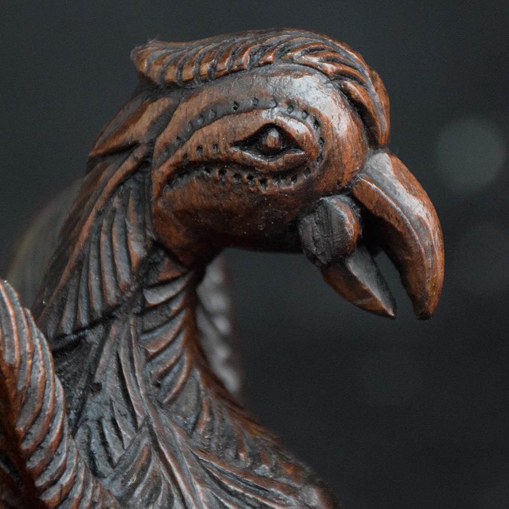 Early 19th Century Hand Carved Unusual Oak Bird Figure 2