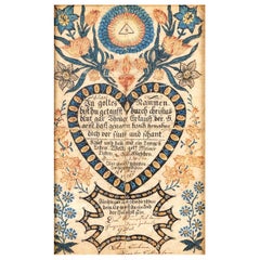 Early 19th Century Hand Colored Baptismal Document