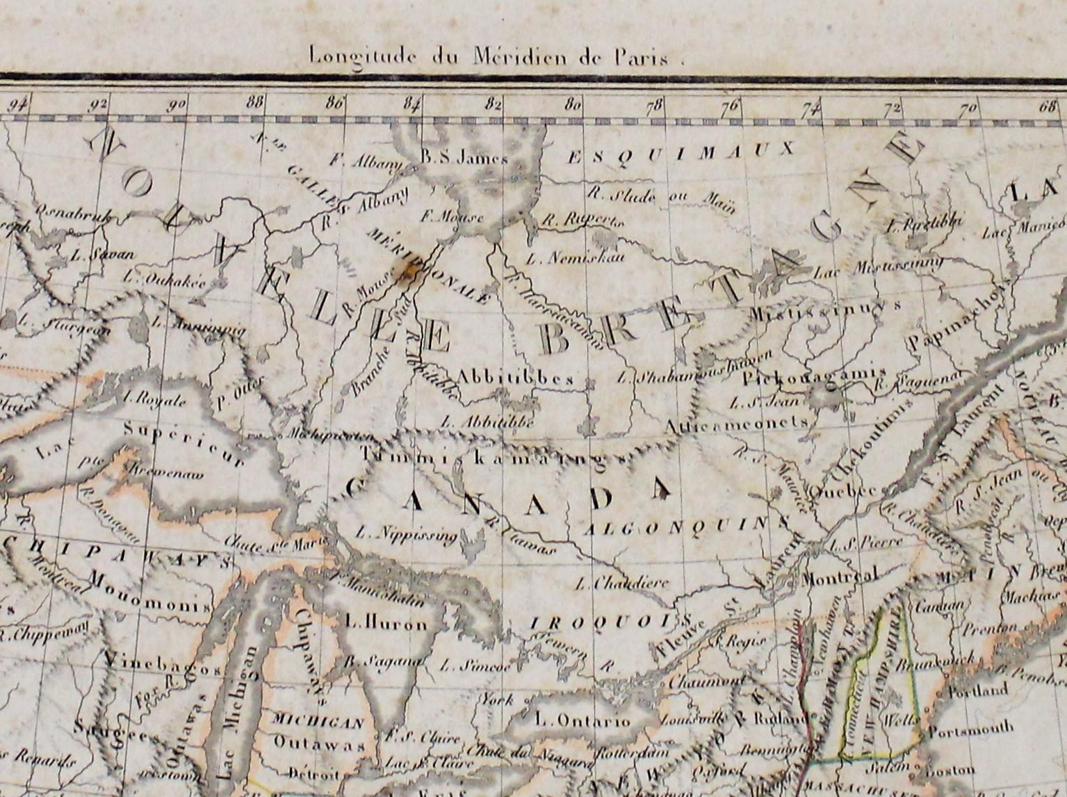 Handkolorierte Karte der Vereinigten Staaten und der Karibikinseln aus dem frühen 19. Jahrhundert im Zustand „Gut“ im Angebot in Hamilton, Ontario