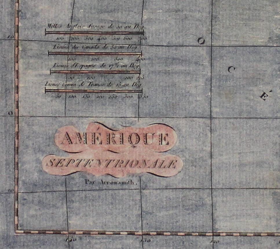 Hand coloured map in French by English cartographer Aaron Arrowsmith (1750–1823) titled 