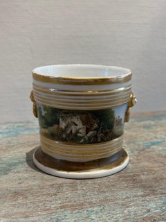 Early 19th Century Hand-Painted Porcelain Cachepot Attributed to Tucker Factory