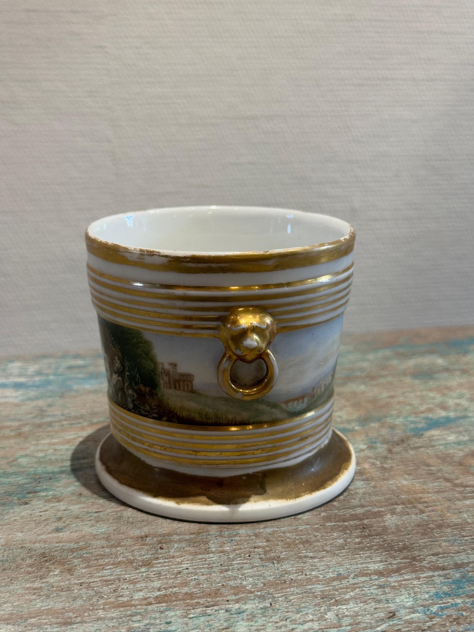 Classico americano Cachepot in porcellana dipinto a mano dell'inizio del XIX secolo attribuito alla fabbrica Tucker in vendita