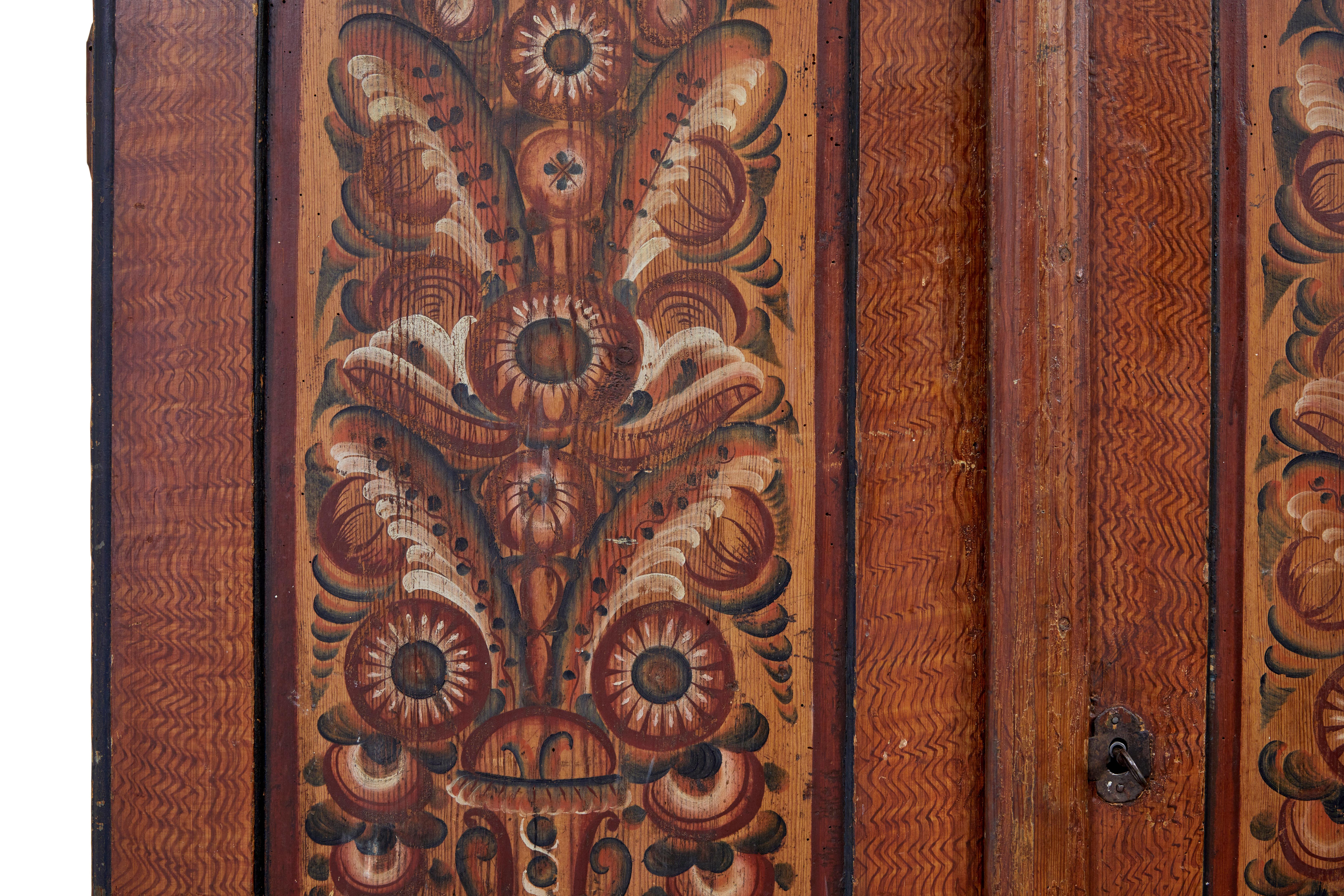 Early 19th Century Hand Painted Swedish Cupboard For Sale 2