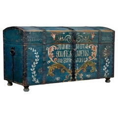 Early 19th century hand painted Swedish marriage chest