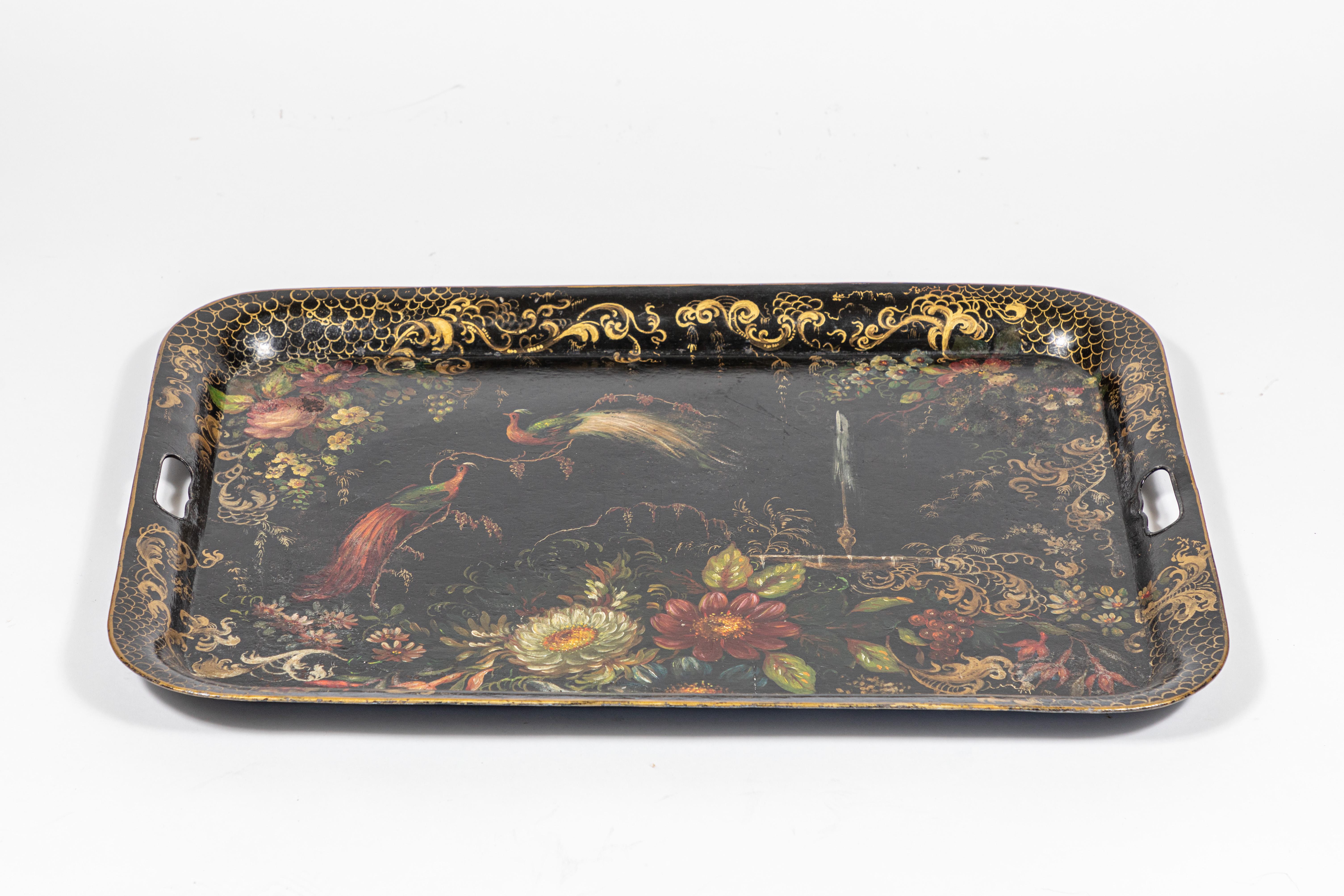 Early 19th Century Hand Painted Toleware Tray 1