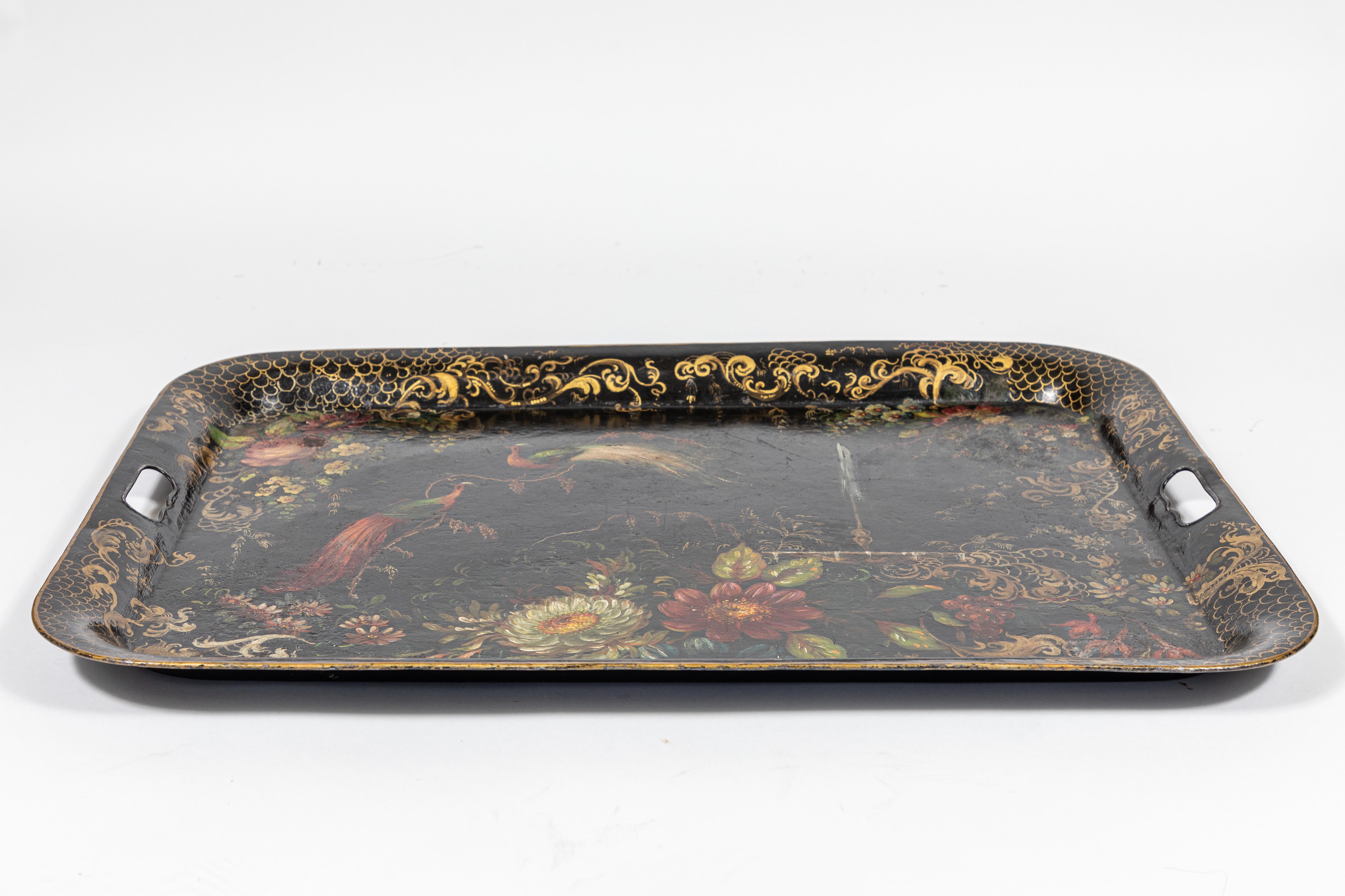 Early 19th Century Hand Painted Toleware Tray 2