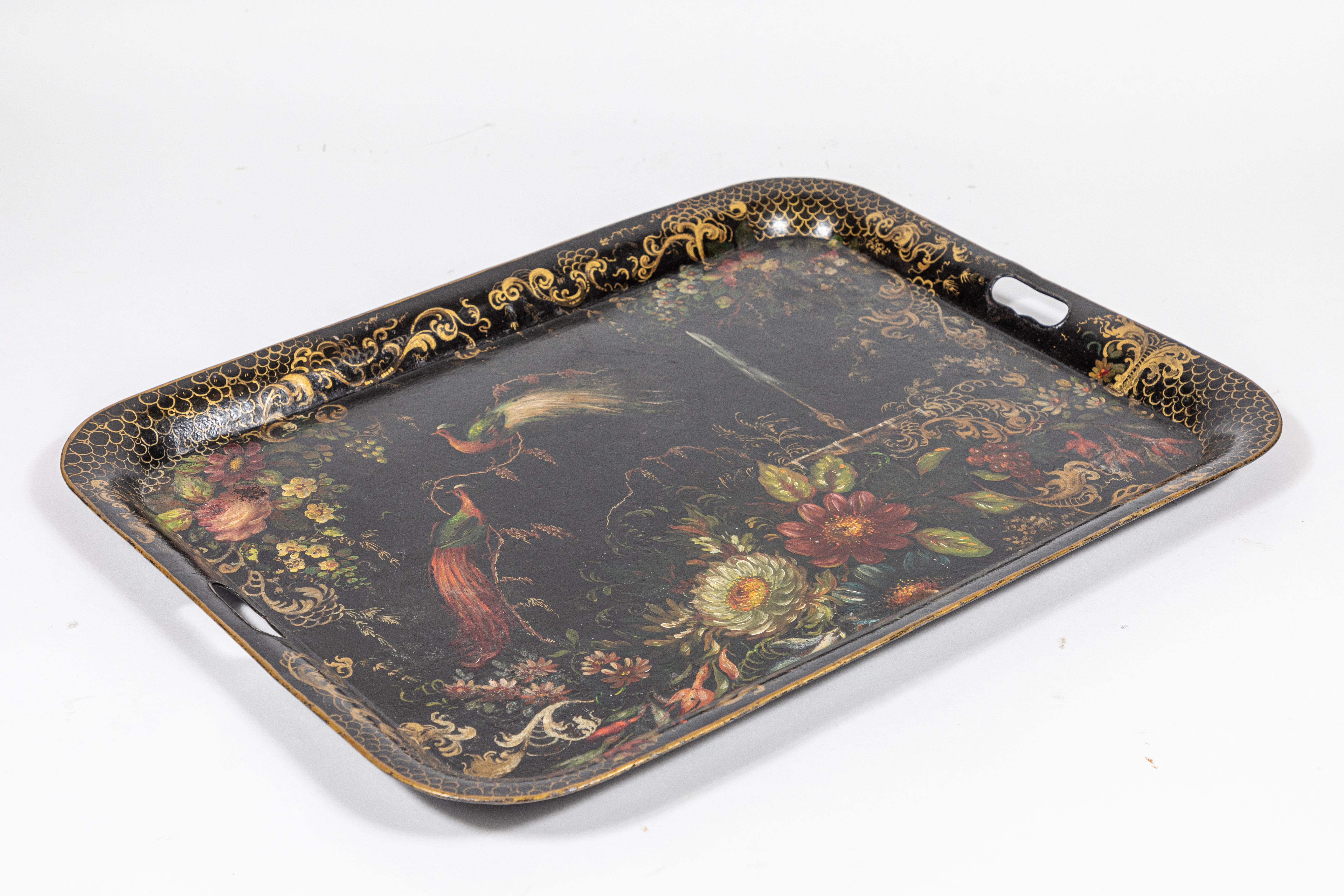 Early 19th Century Hand Painted Toleware Tray 3