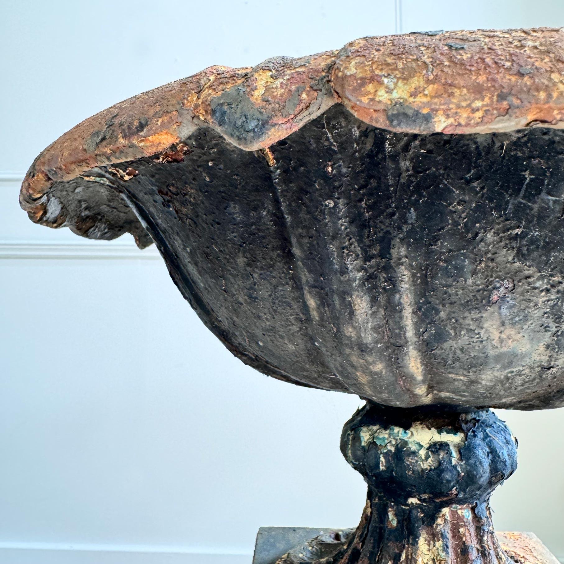 Early 19th Century Handyside Style Cast Iron Tazza Urn on Plinth For Sale 3
