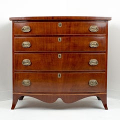 Early 19th Century, Hepplewhite Four Drawer Bow Front Chest