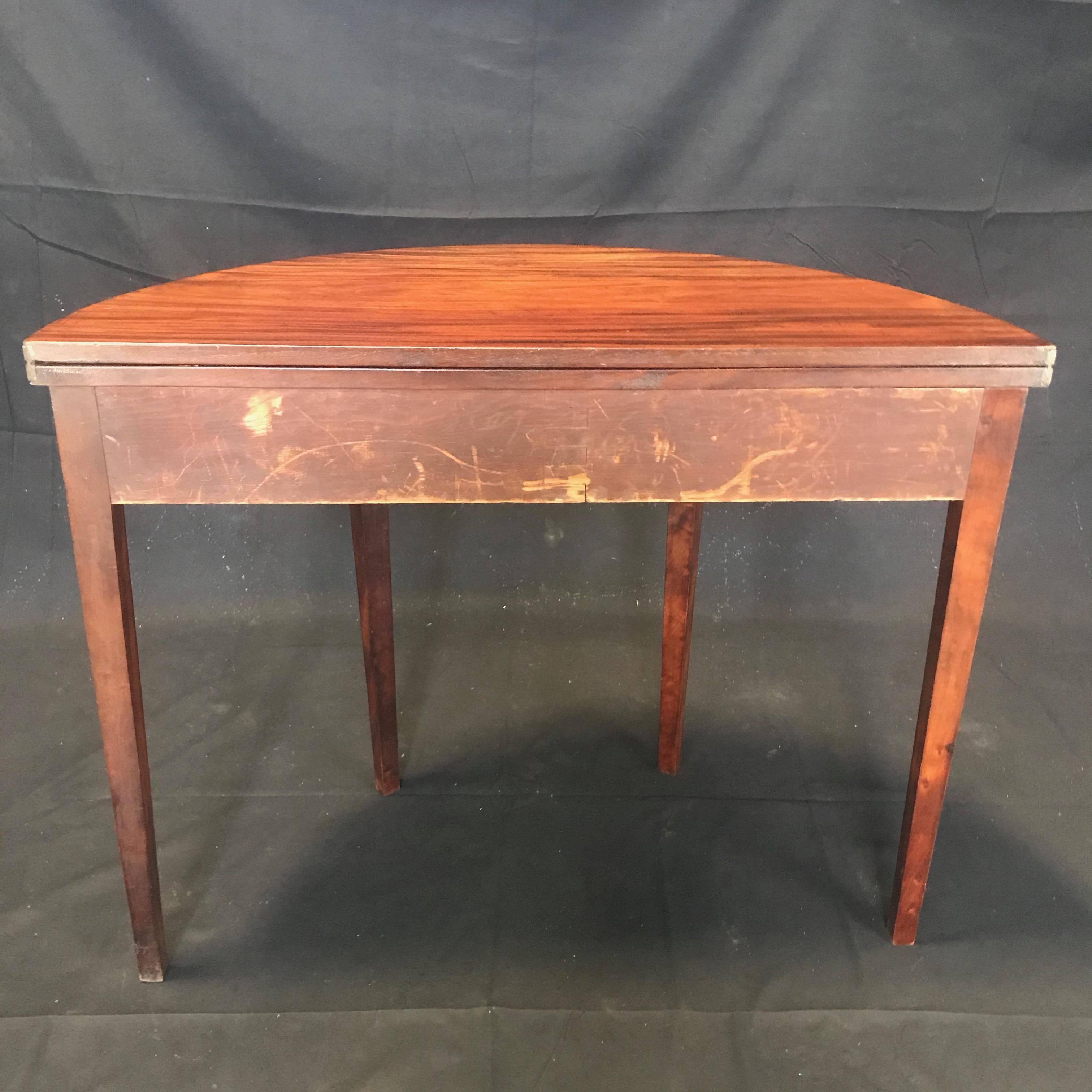 Early 19th Century Hepplewhite Inlaid Demilune Game Table 5